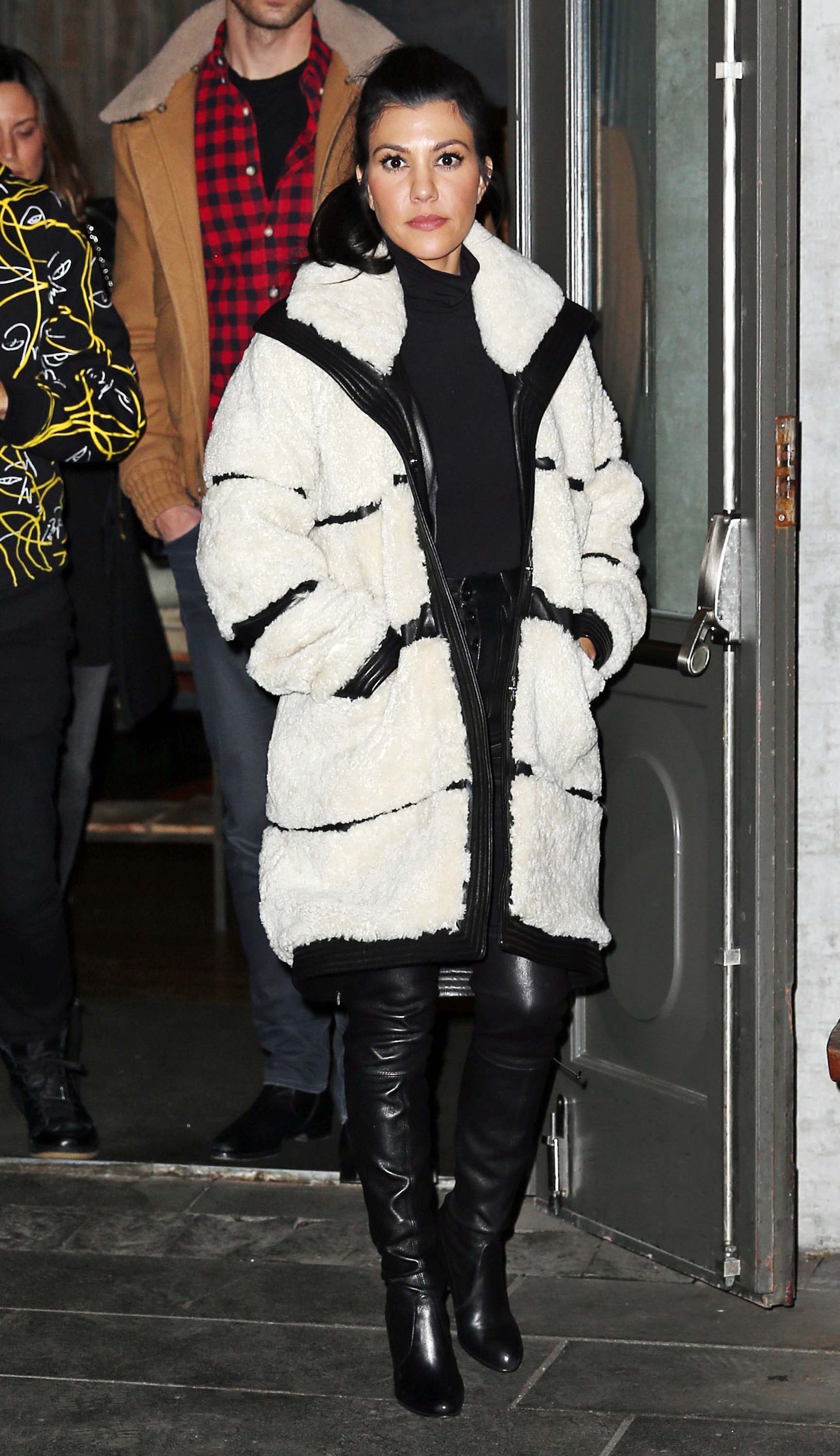 Kourtney Kardashian leaving a restaurant in Iceland