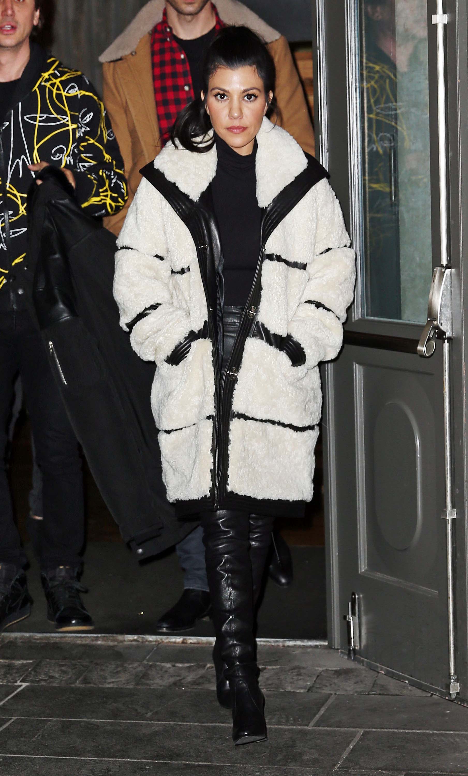 Kourtney Kardashian leaving a restaurant in Iceland