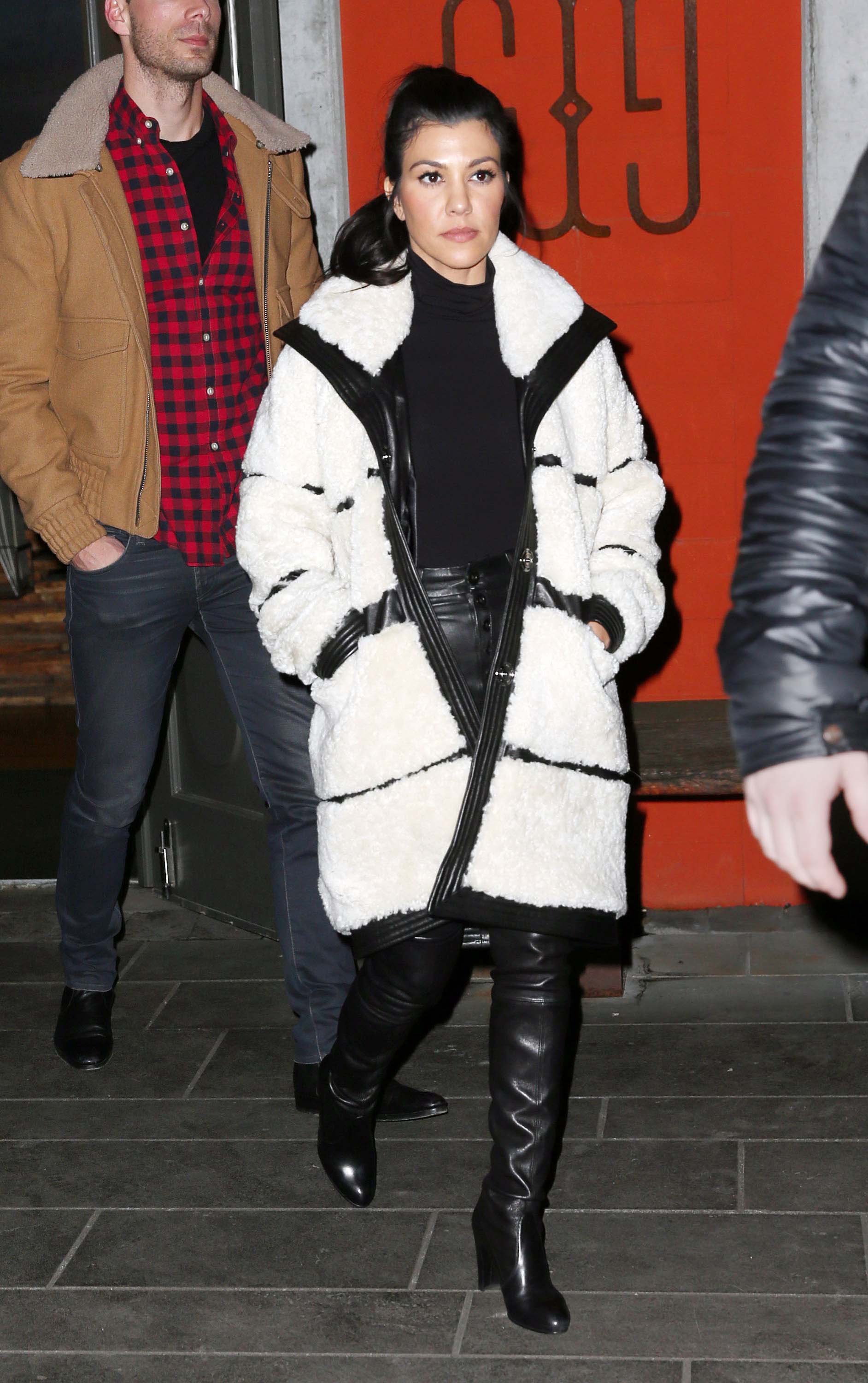 Kourtney Kardashian leaving a restaurant in Iceland