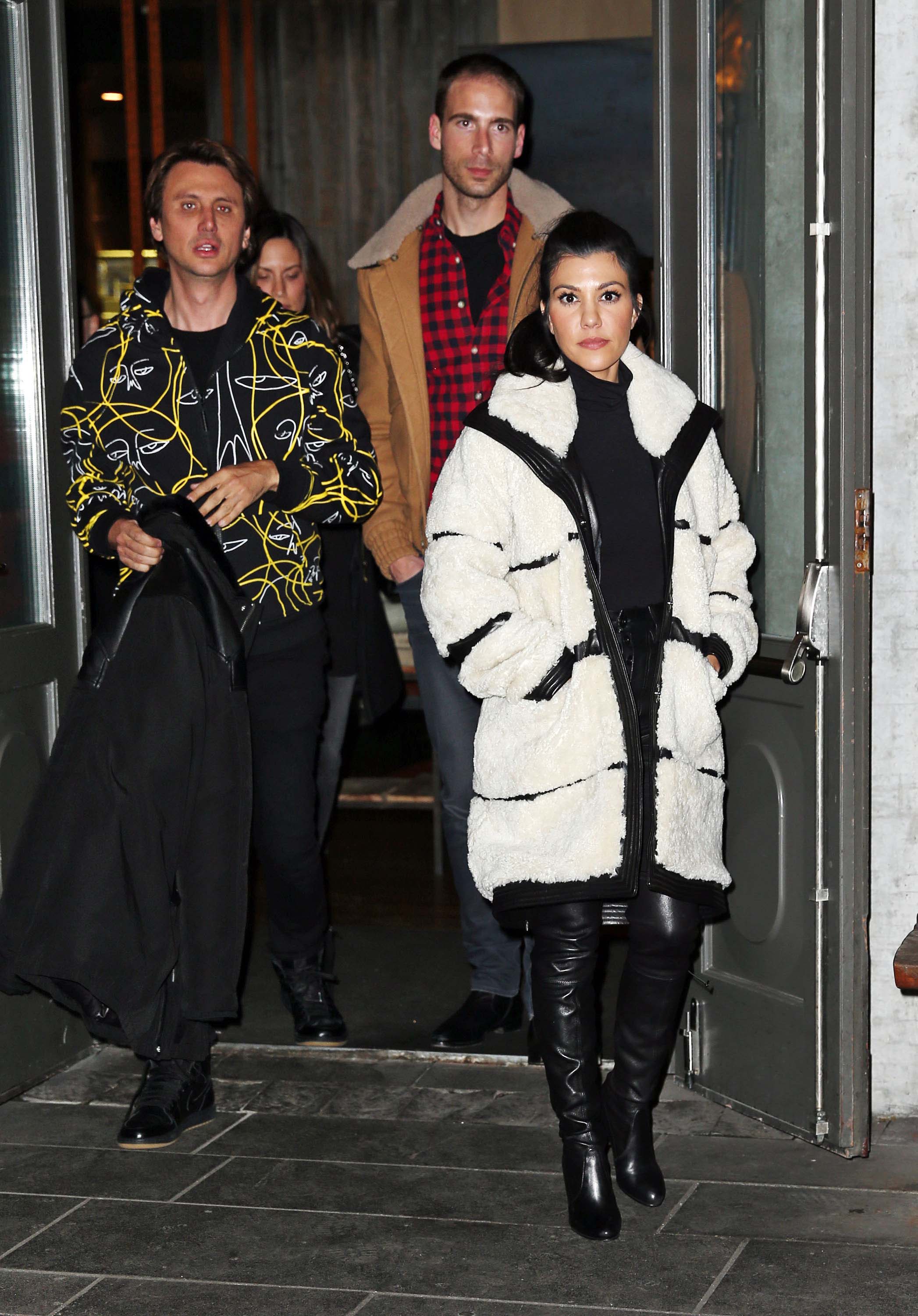 Kourtney Kardashian leaving a restaurant in Iceland