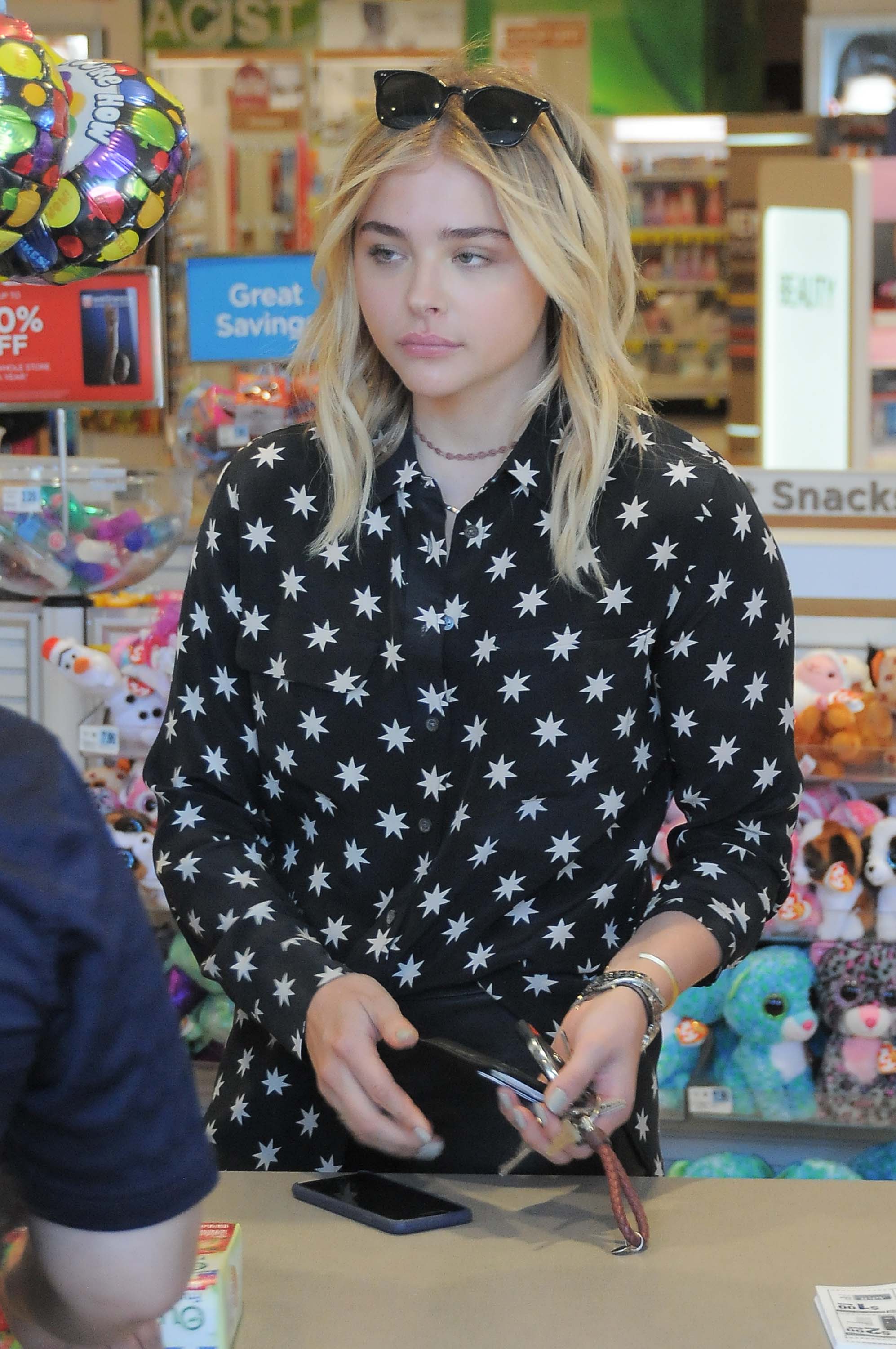 Chloe Moretz shopping at Rite Aid in Beverly Hills