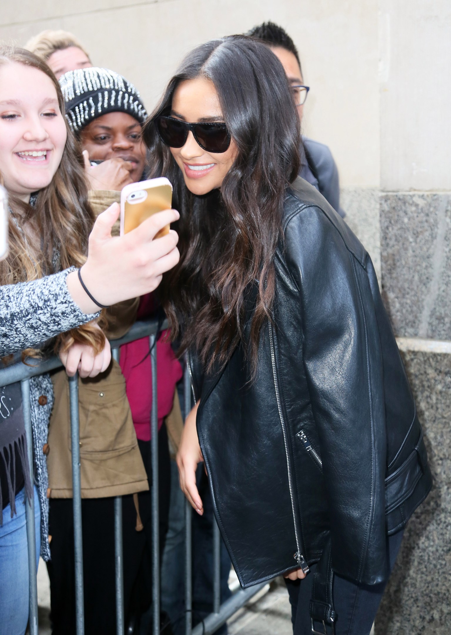 Shay Mitchell leaving the AOL Studios