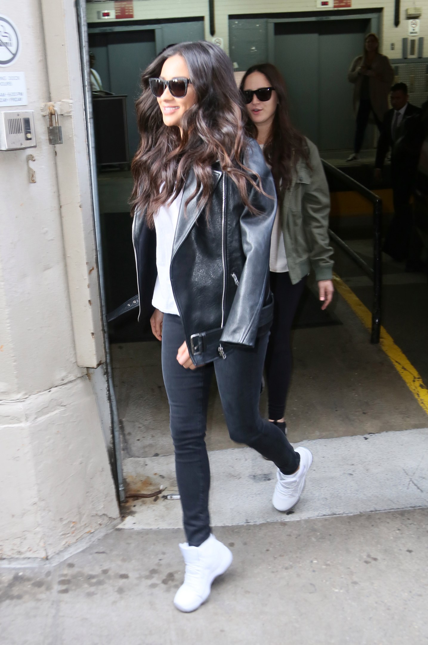 Shay Mitchell leaving the AOL Studios