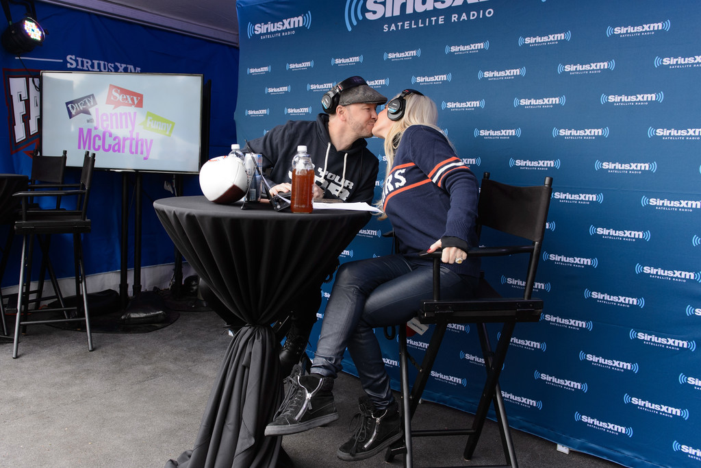 Jenny McCarthy at her SiriusXM show for the NFL Draft from Grant Park