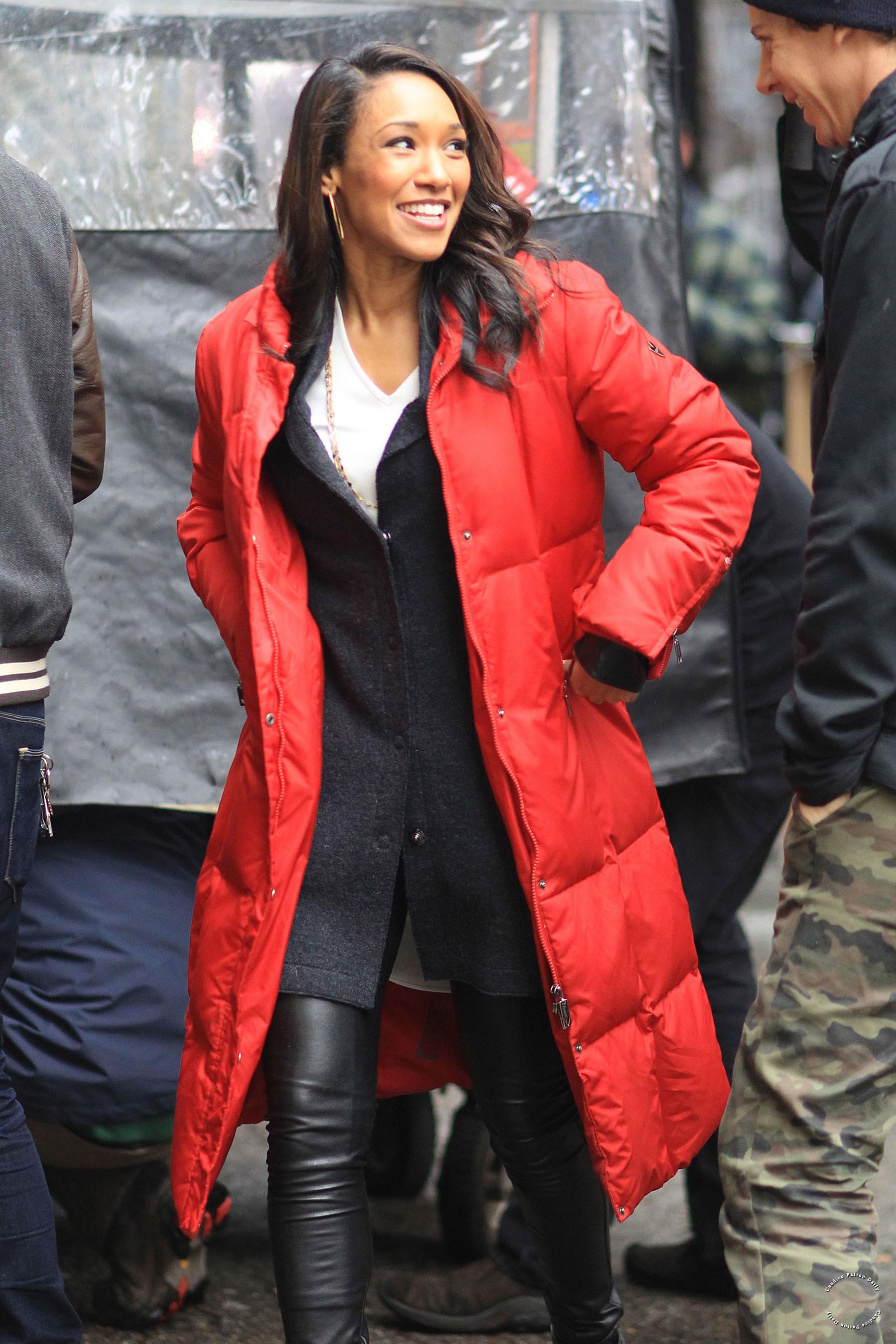 Candice Patton on the set of The Flash