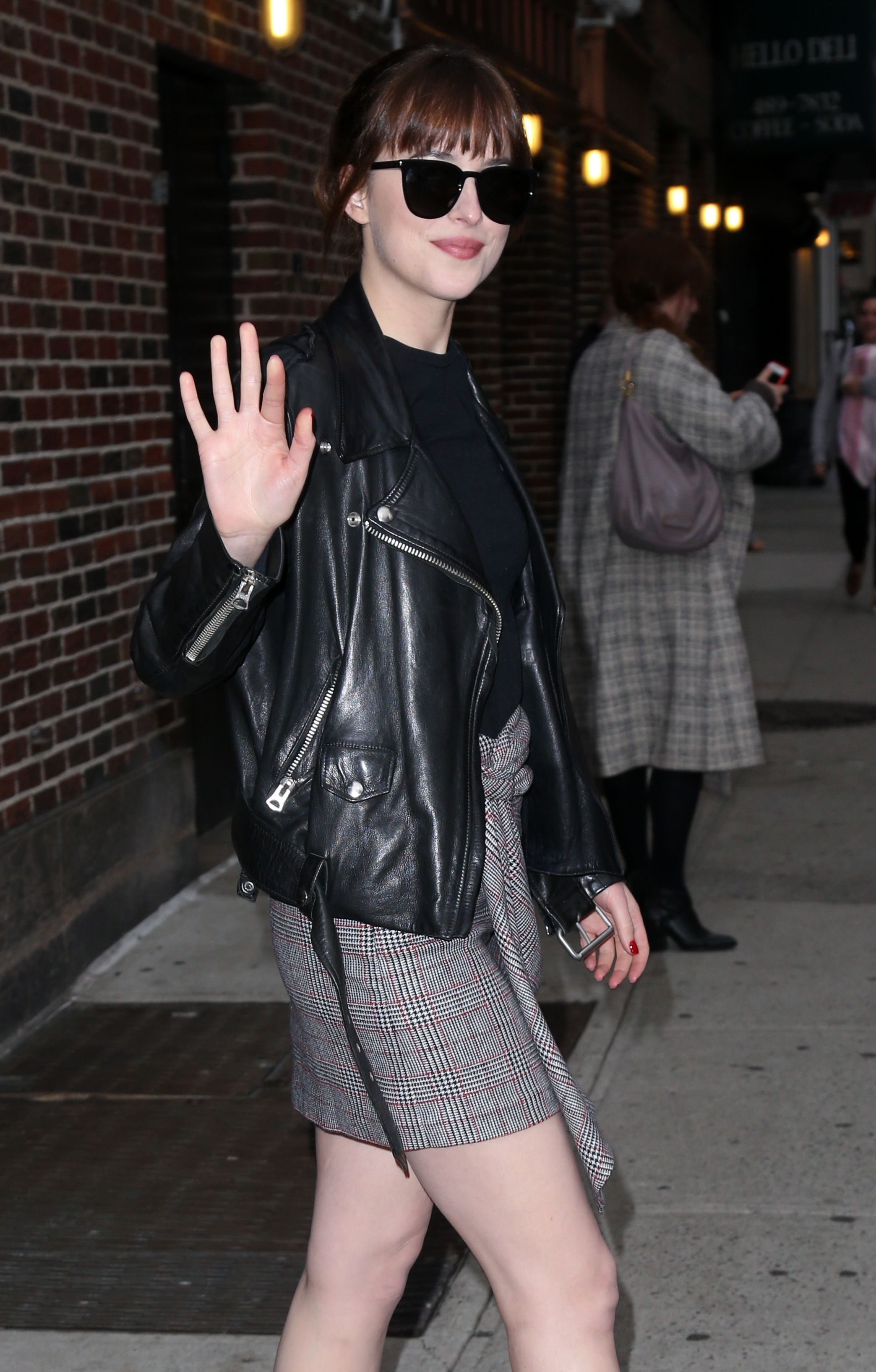 Dakota Johnson outside Late Show with Stephen Colbert