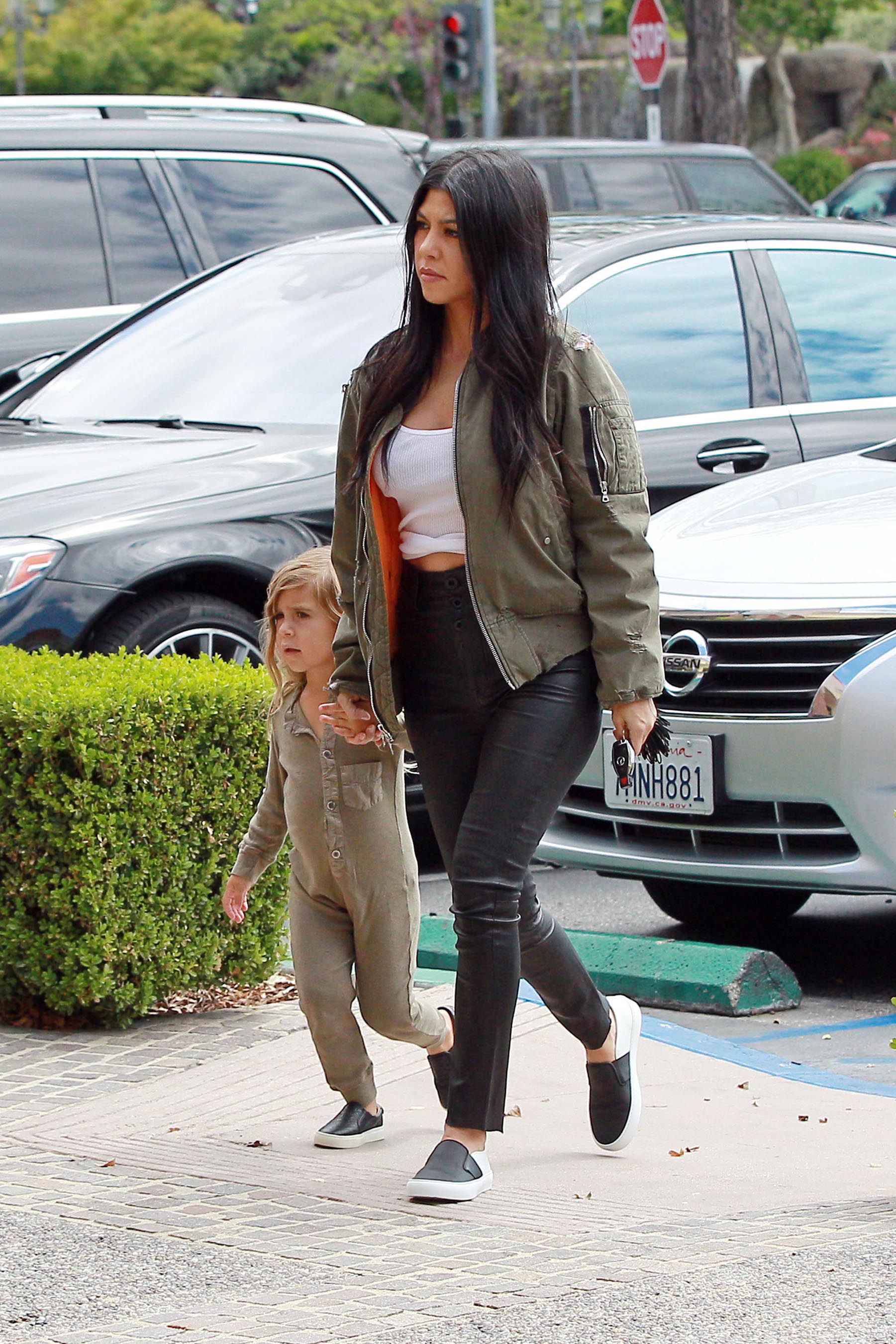 Kourtney Kardashian is seen taking her daughter Penelope Disick to Color Me Mine