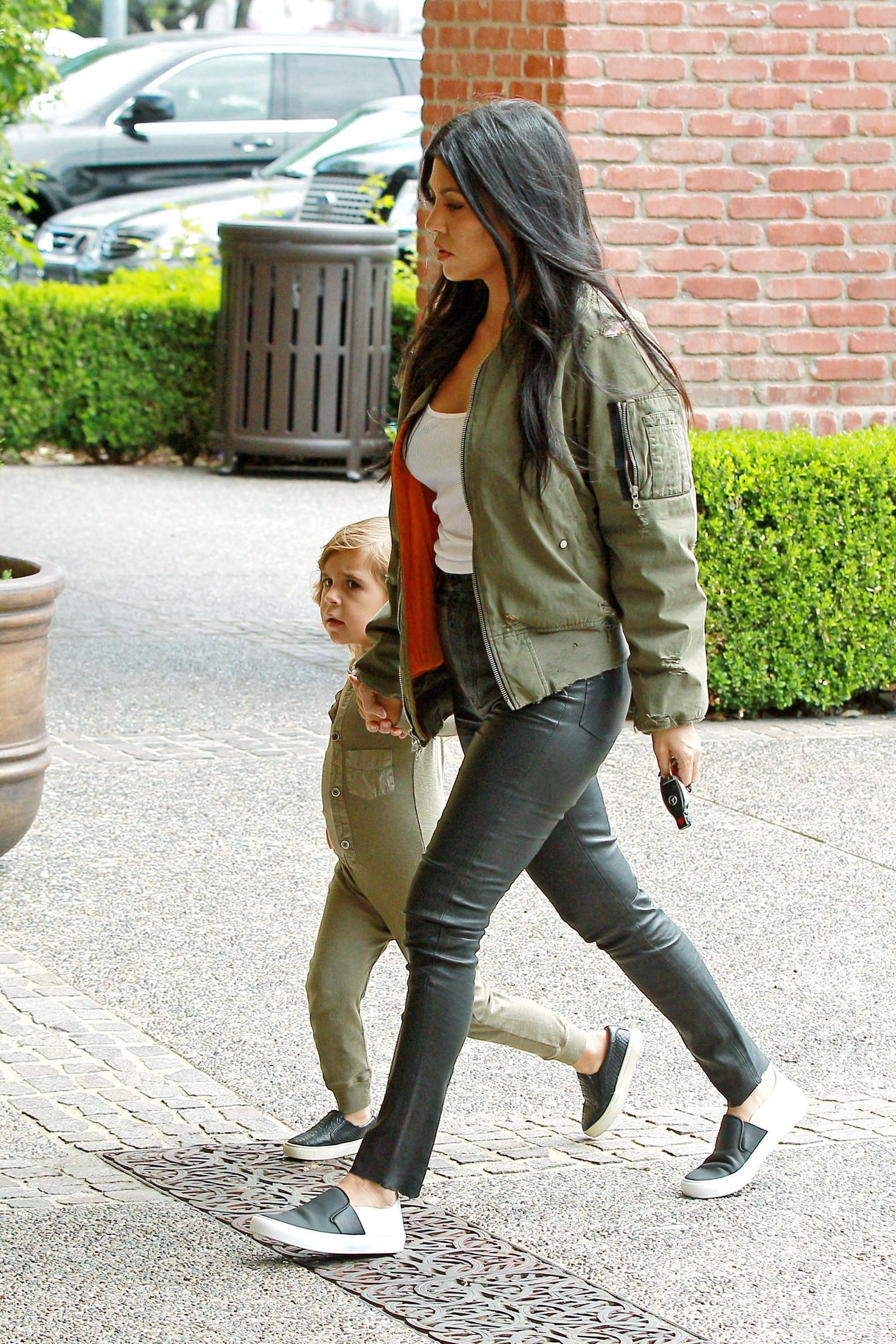 Kourtney Kardashian is seen taking her daughter Penelope Disick to Color Me Mine