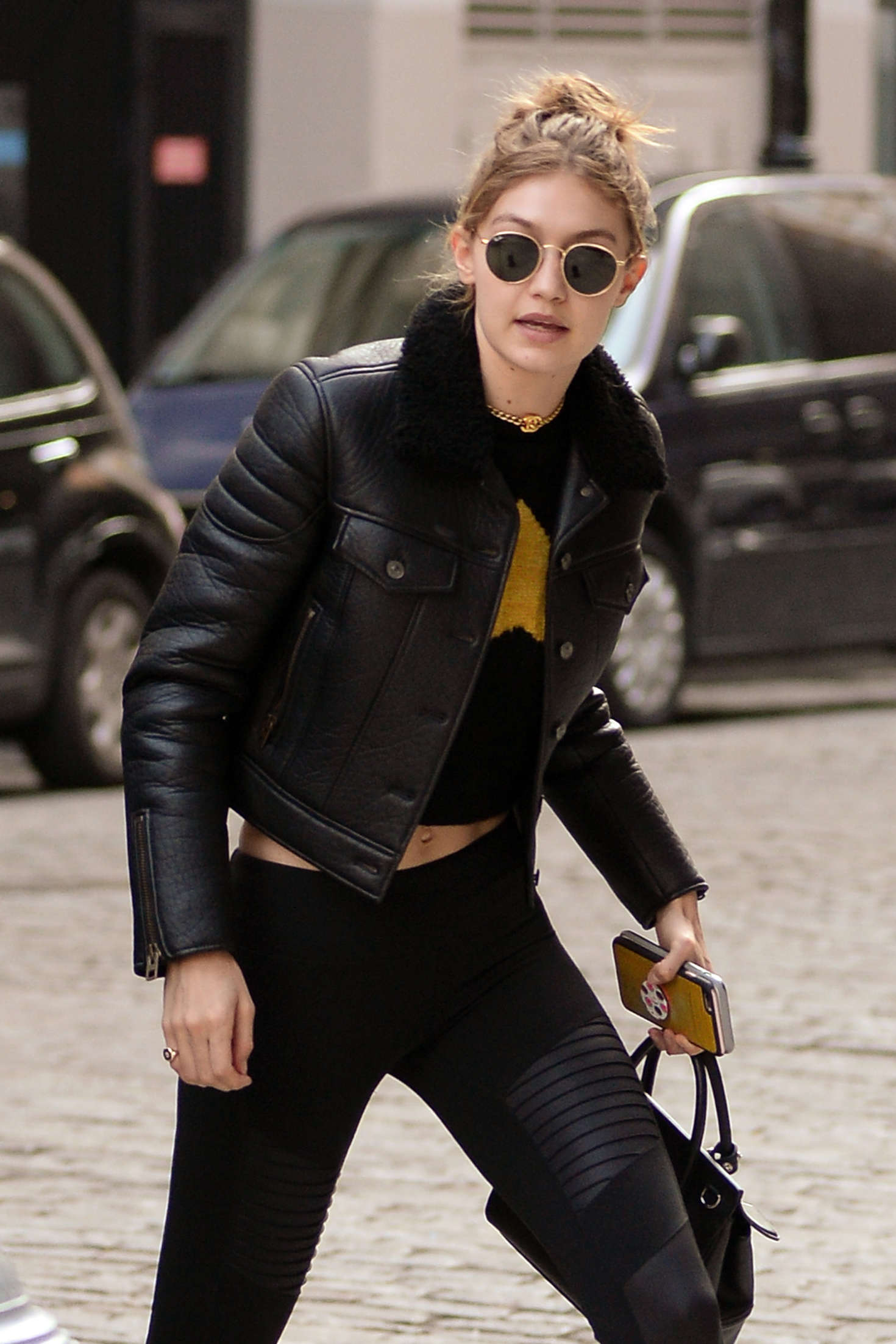 Gigi Hadid leaving her apartment