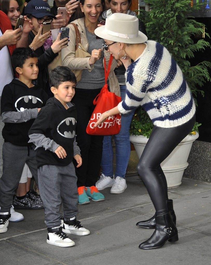 Lady Gaga is seen leaving her apartment building