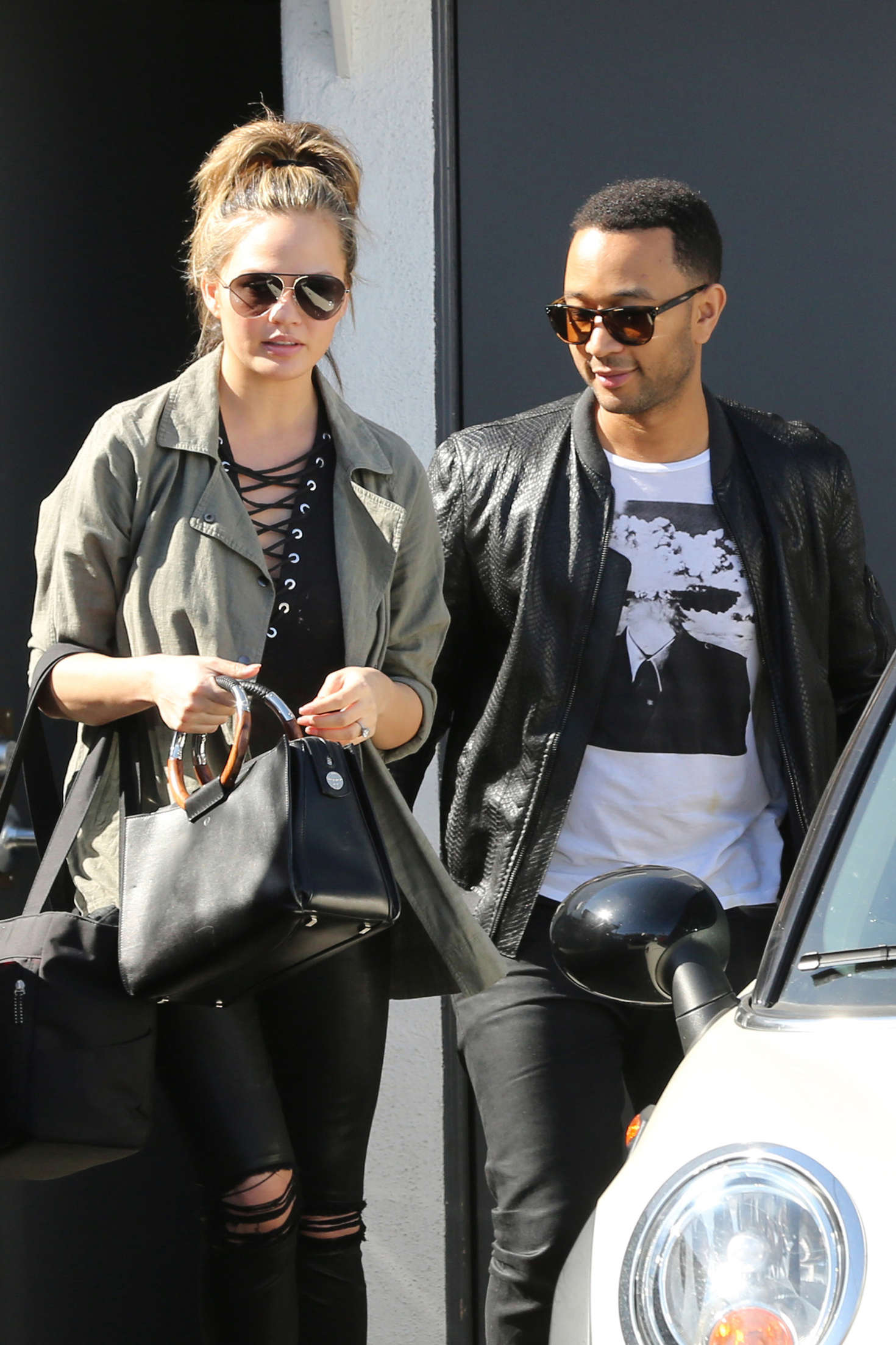 Chrissy Teigen leaves a salon in LA