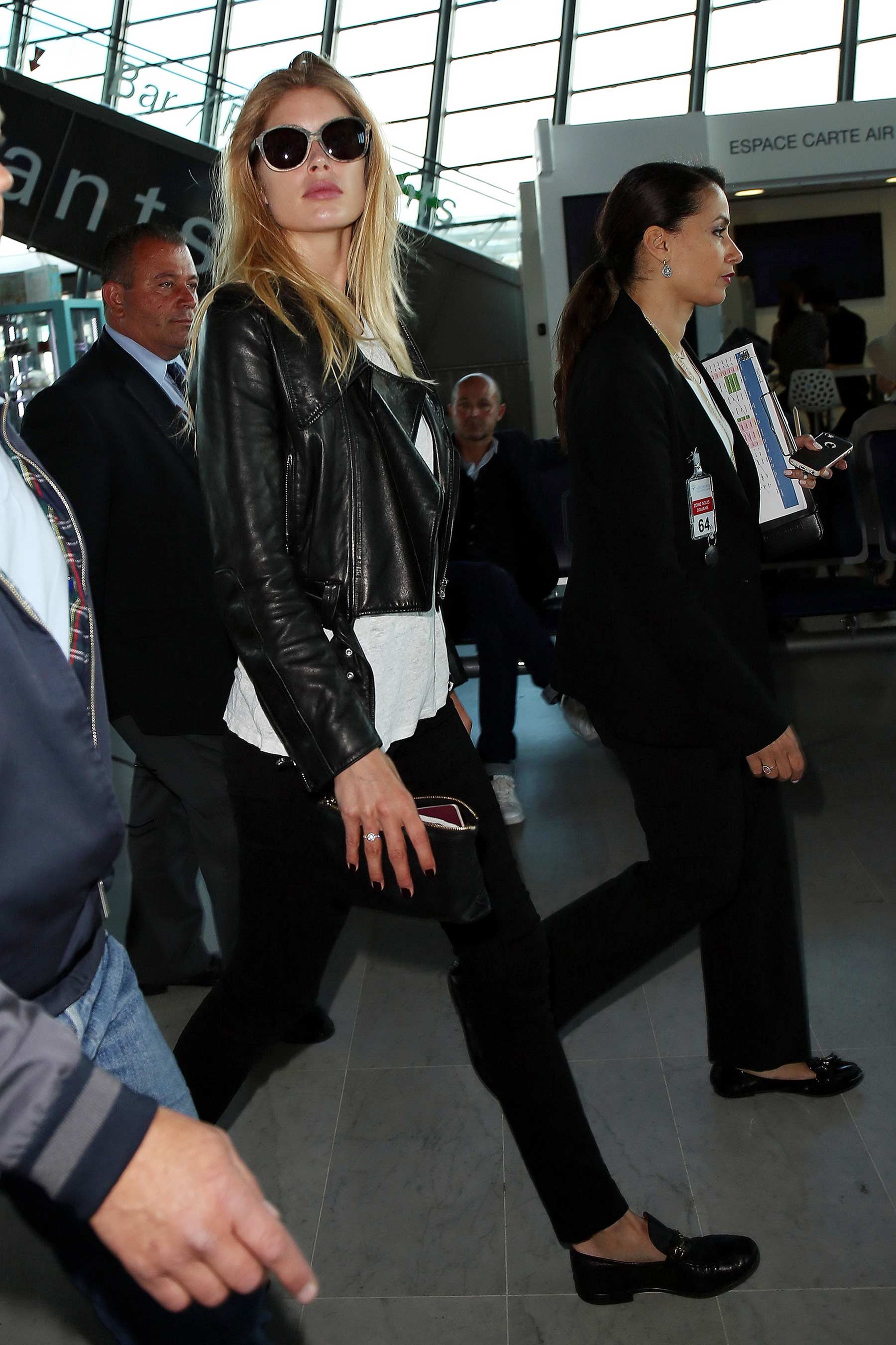 Doutzen Kroes is seen at Nice airport