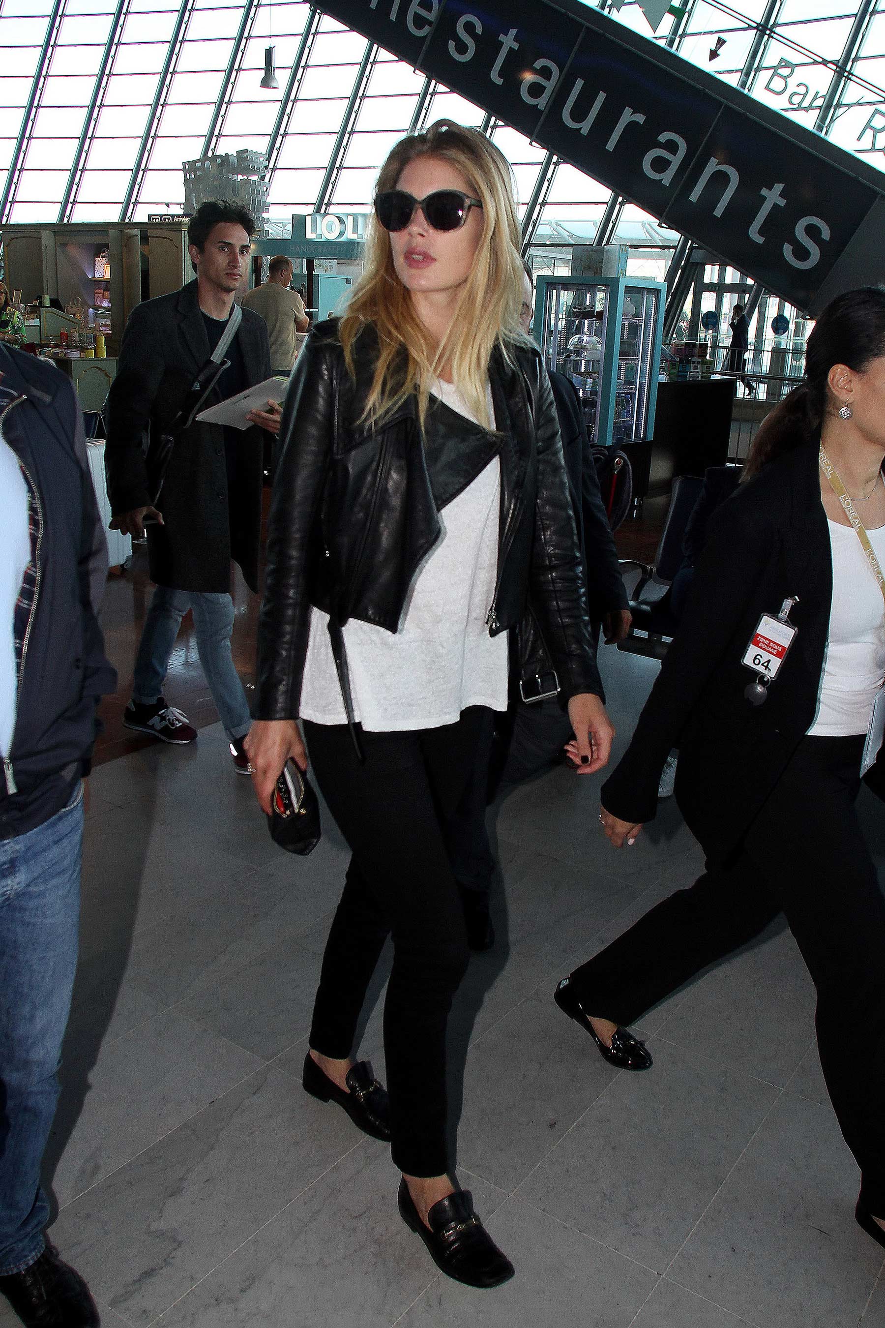 Doutzen Kroes is seen at Nice airport