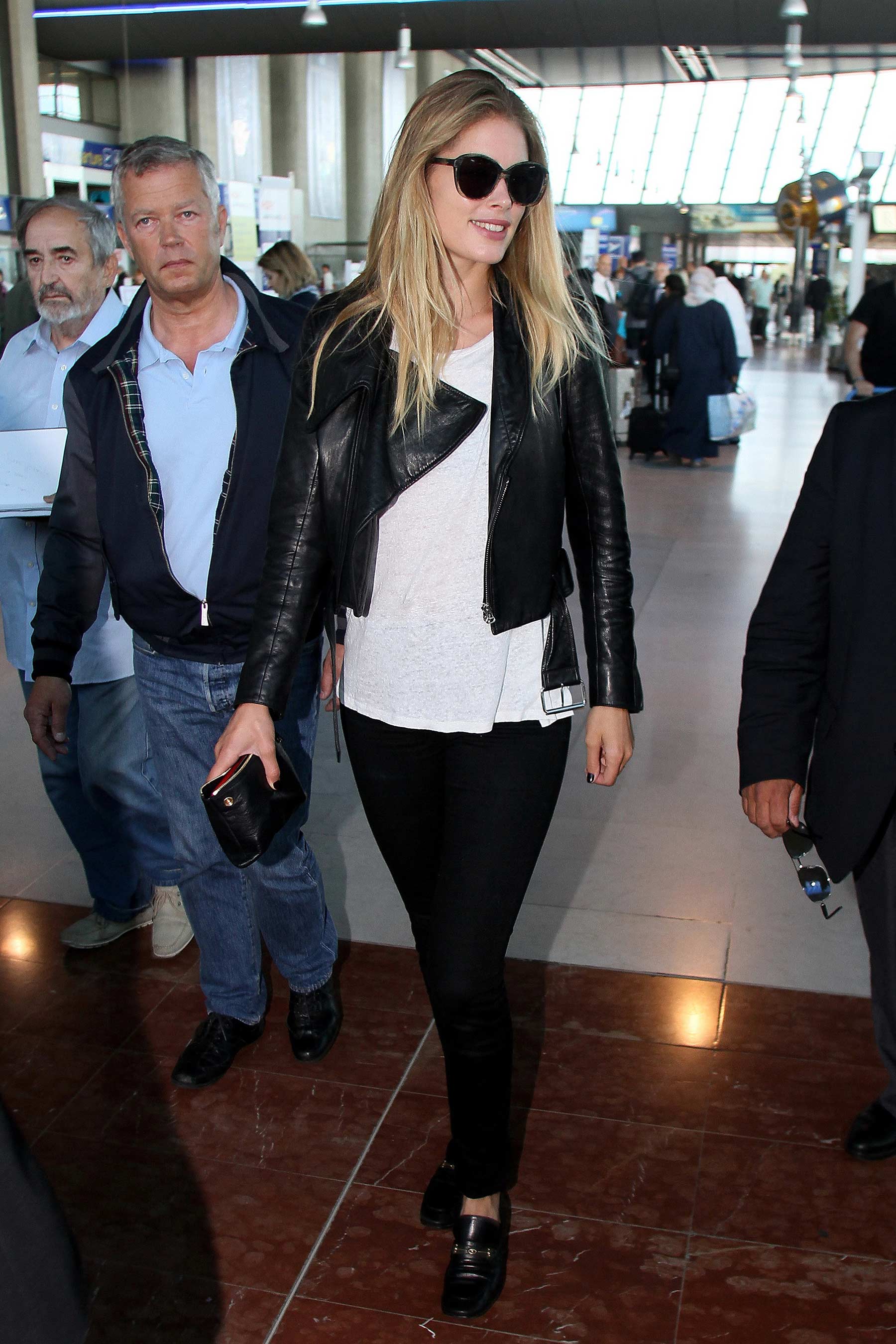 Doutzen Kroes is seen at Nice airport