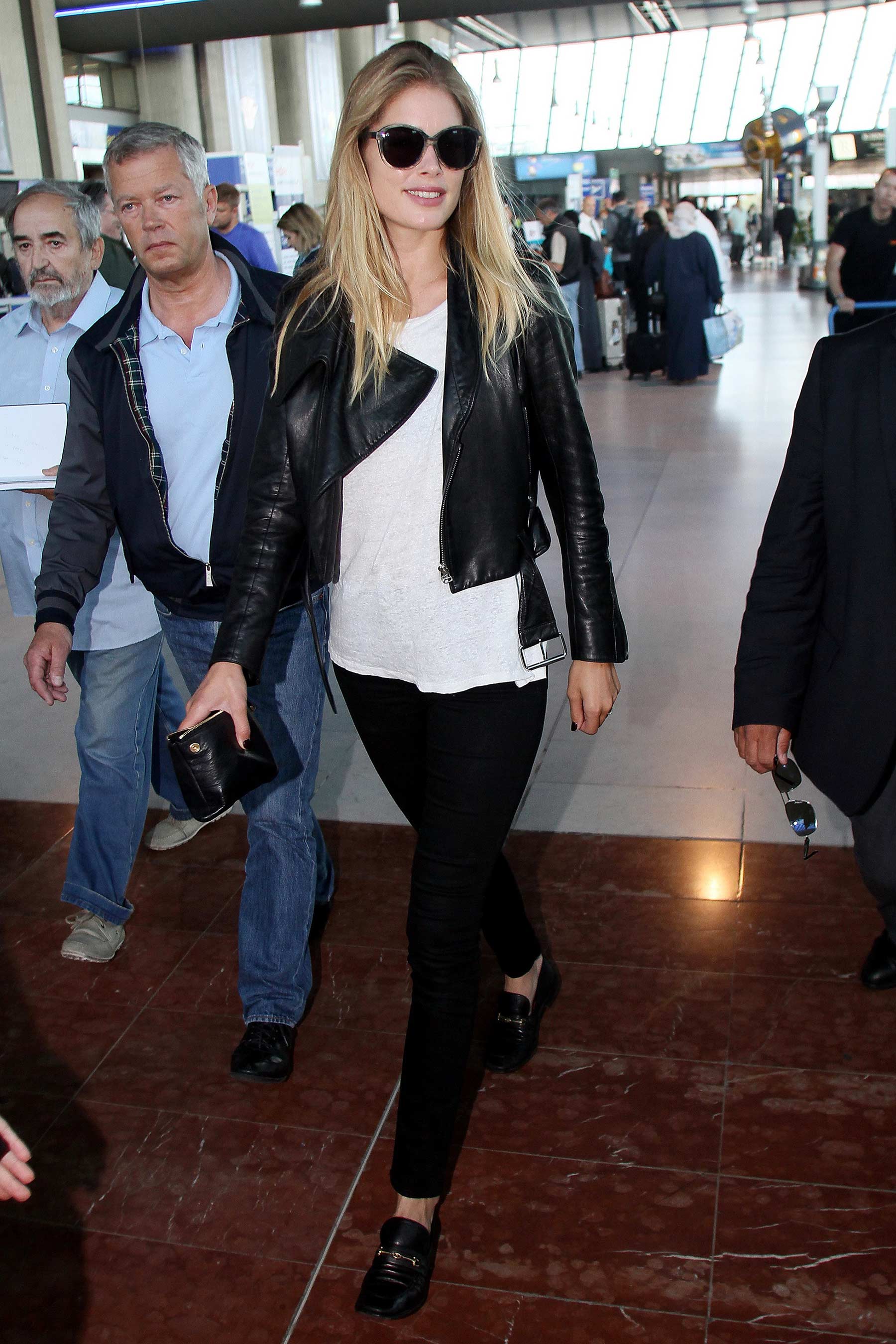 Doutzen Kroes is seen at Nice airport