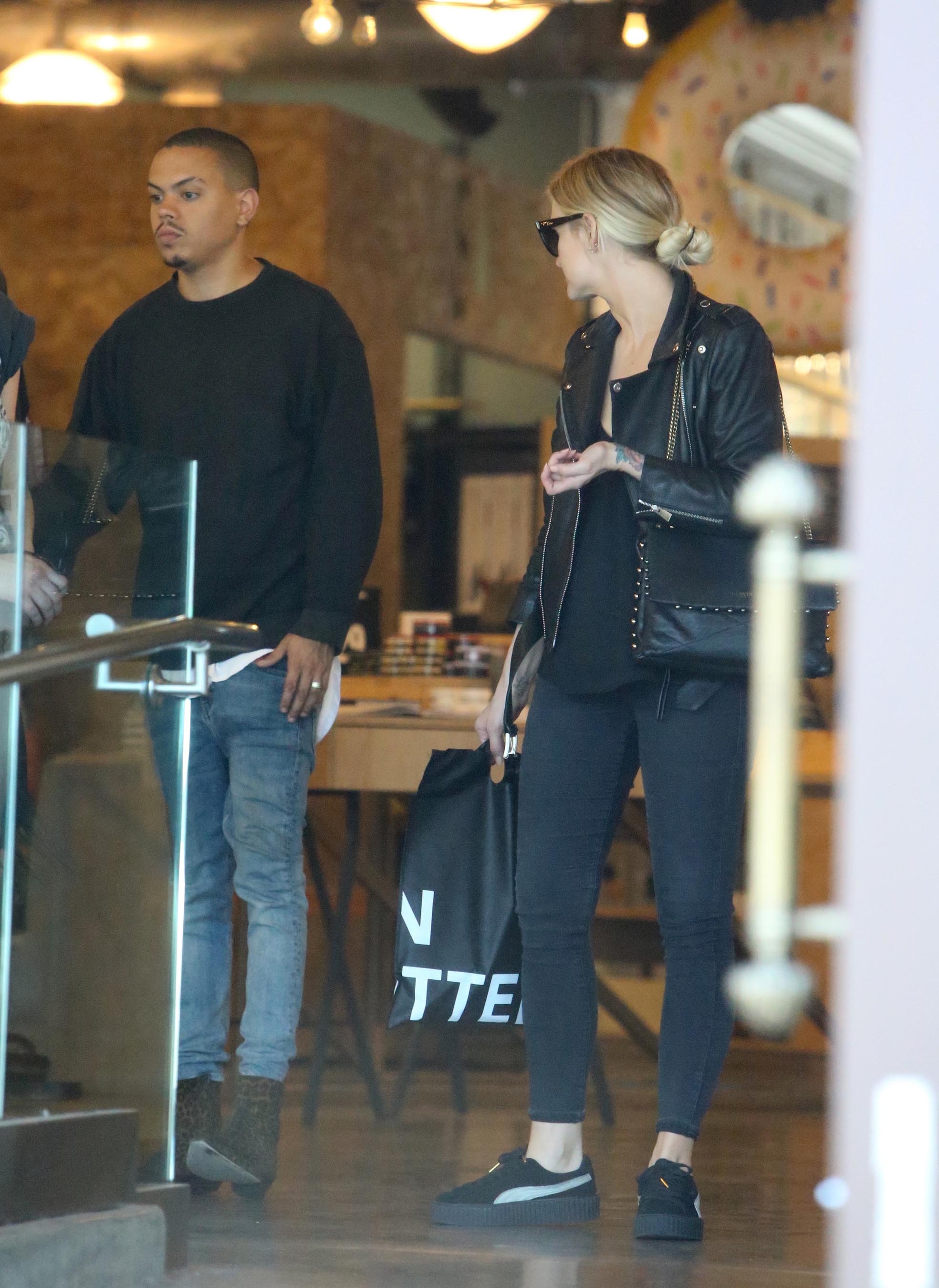 Ashlee Simpson shopping in West Hollywood