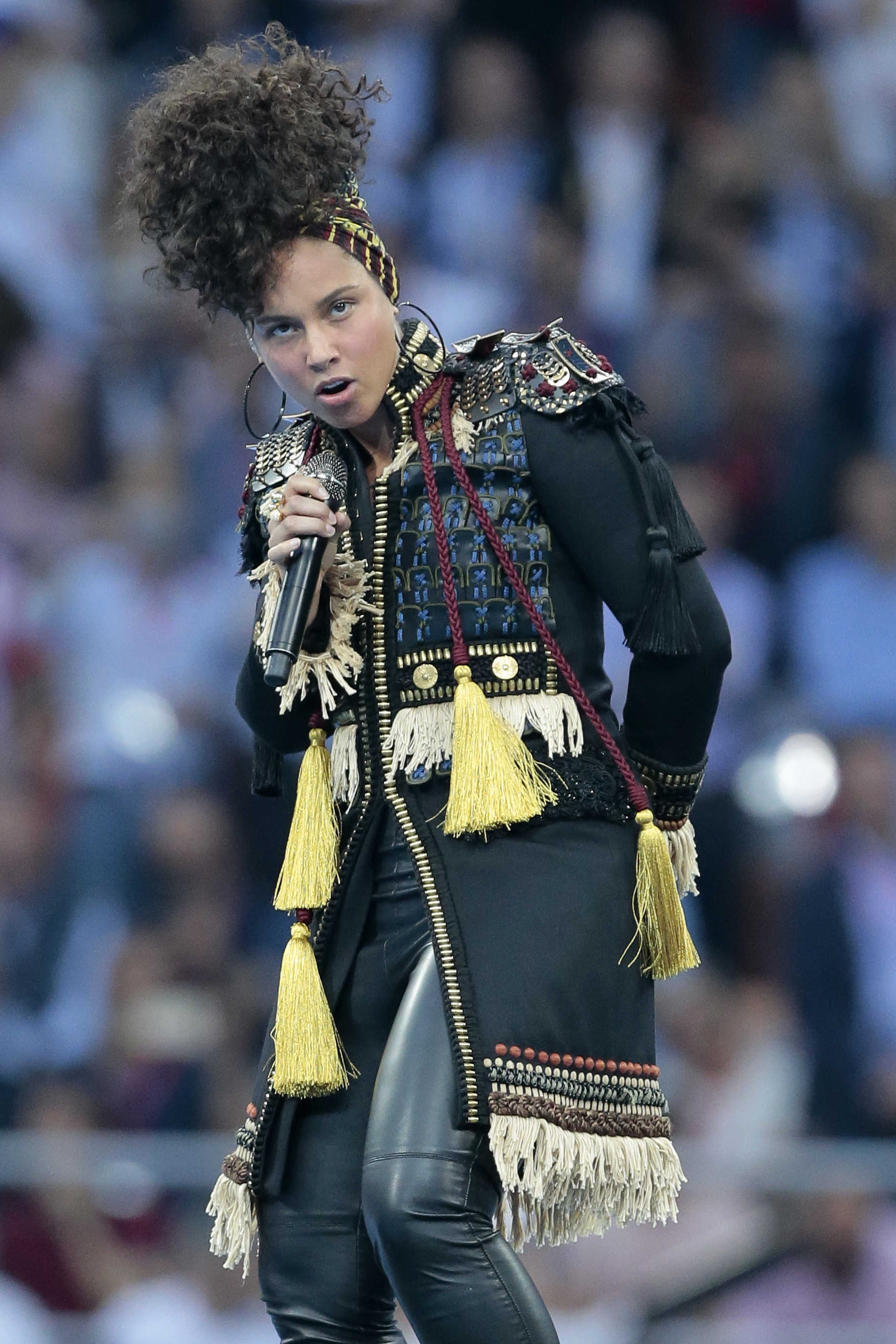 Alicia Keys performs at the UEFA Champions League Final