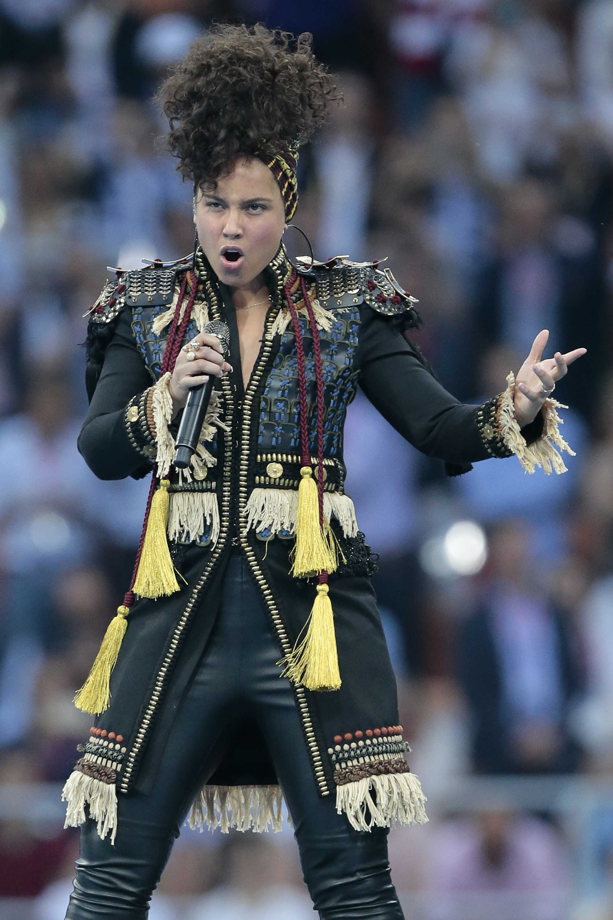 Alicia Keys performs at the UEFA Champions League Final