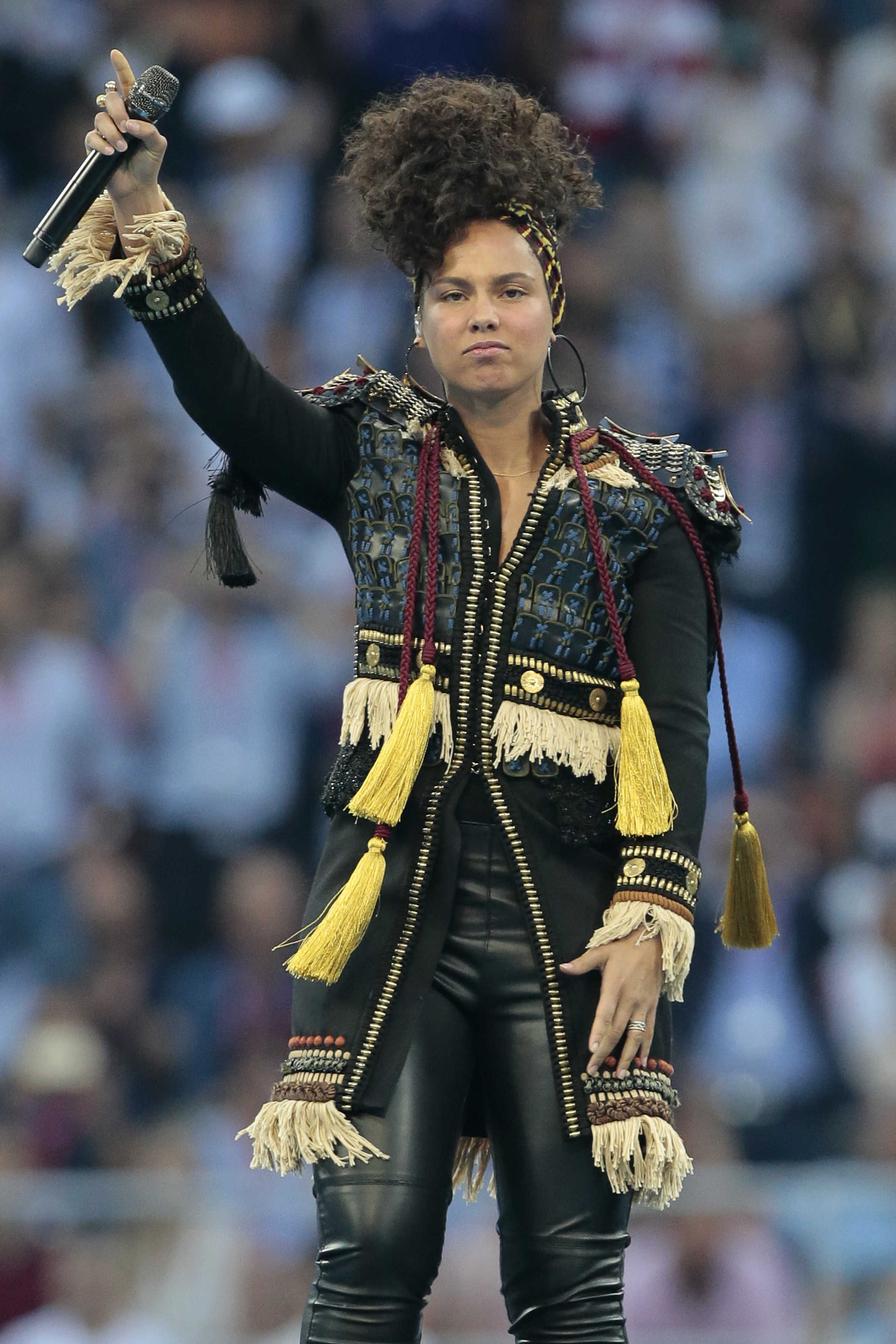 Alicia Keys performs at the UEFA Champions League Final