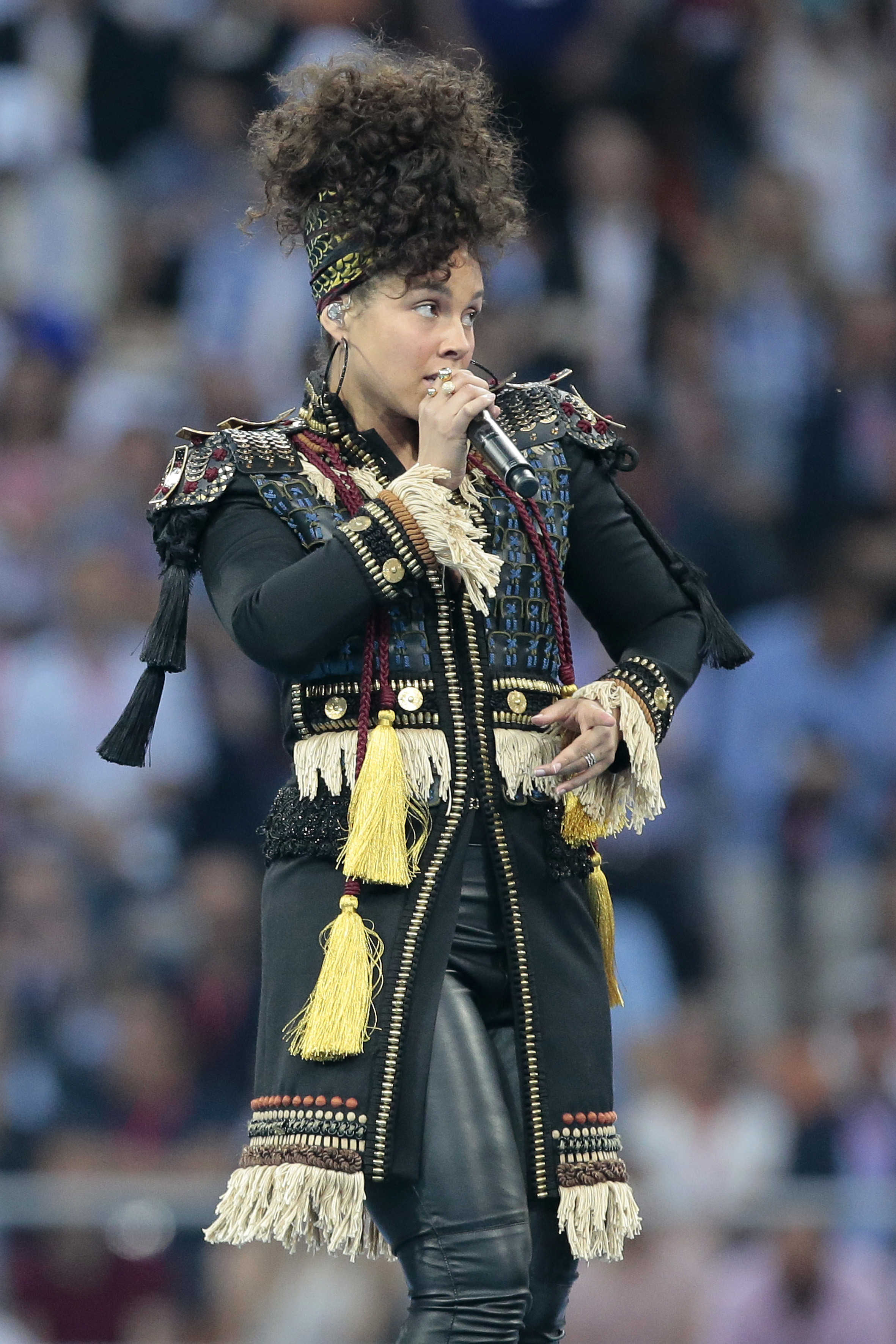 Alicia Keys performs at the UEFA Champions League Final