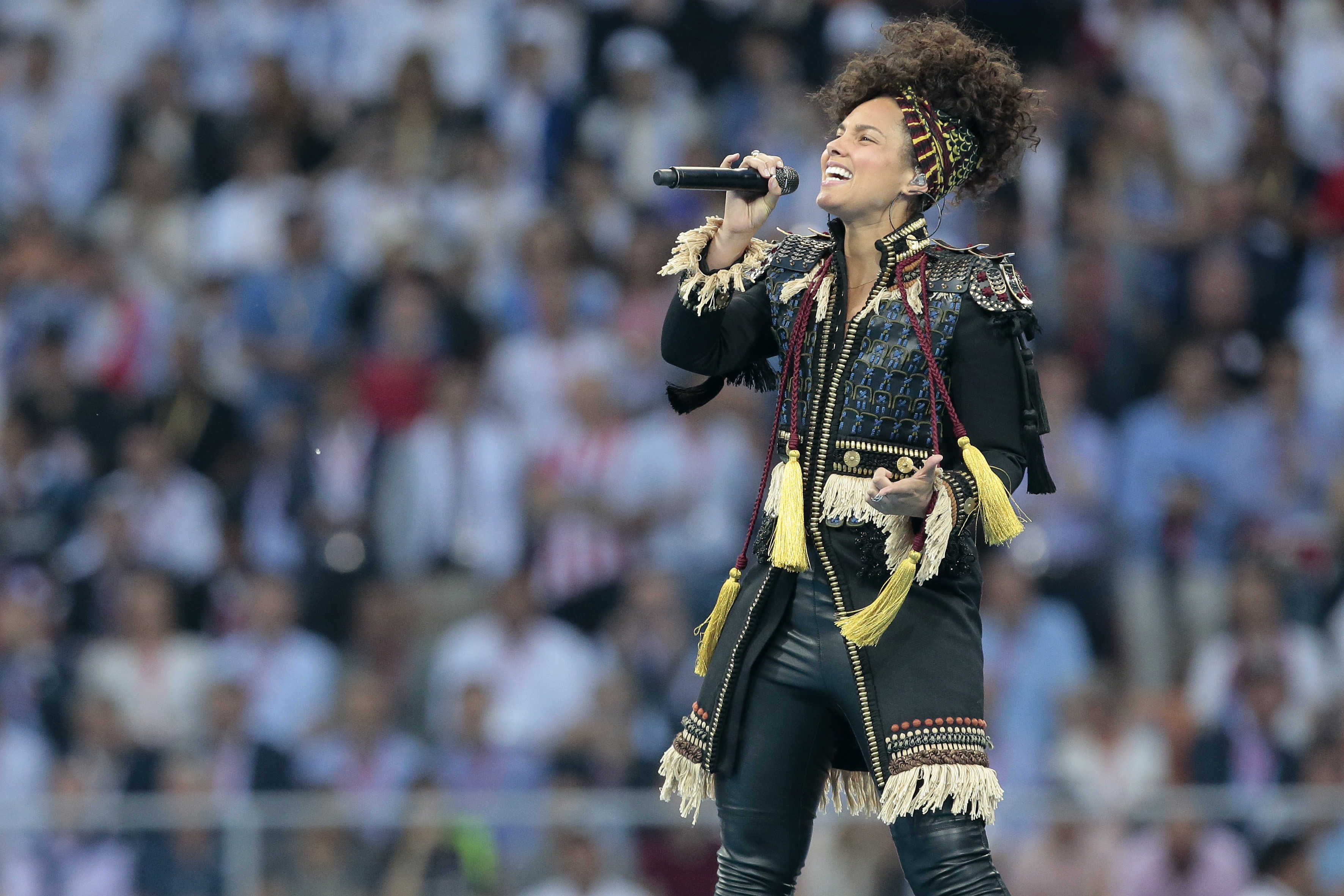 Alicia Keys performs at the UEFA Champions League Final