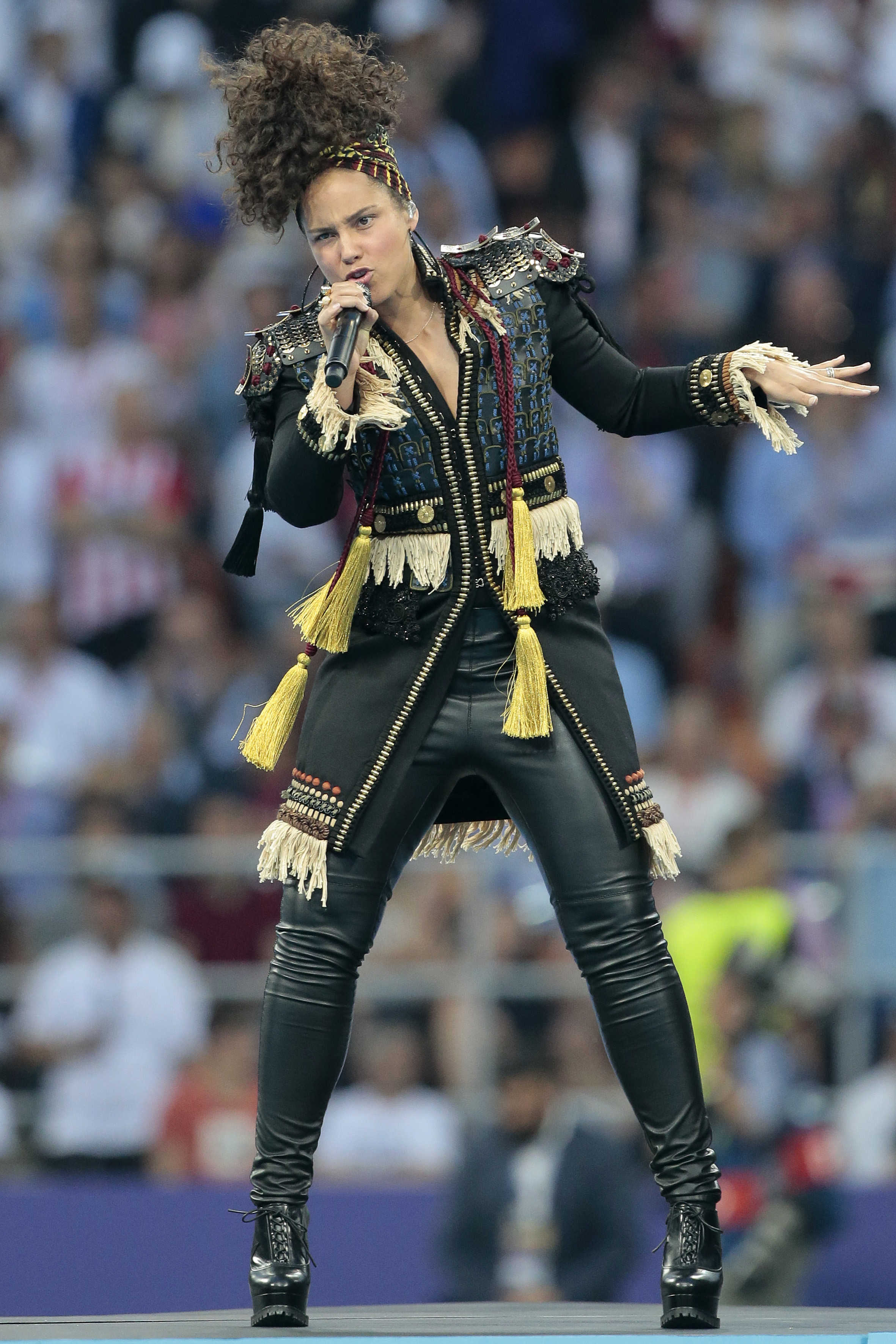 Alicia Keys performs at the UEFA Champions League Final