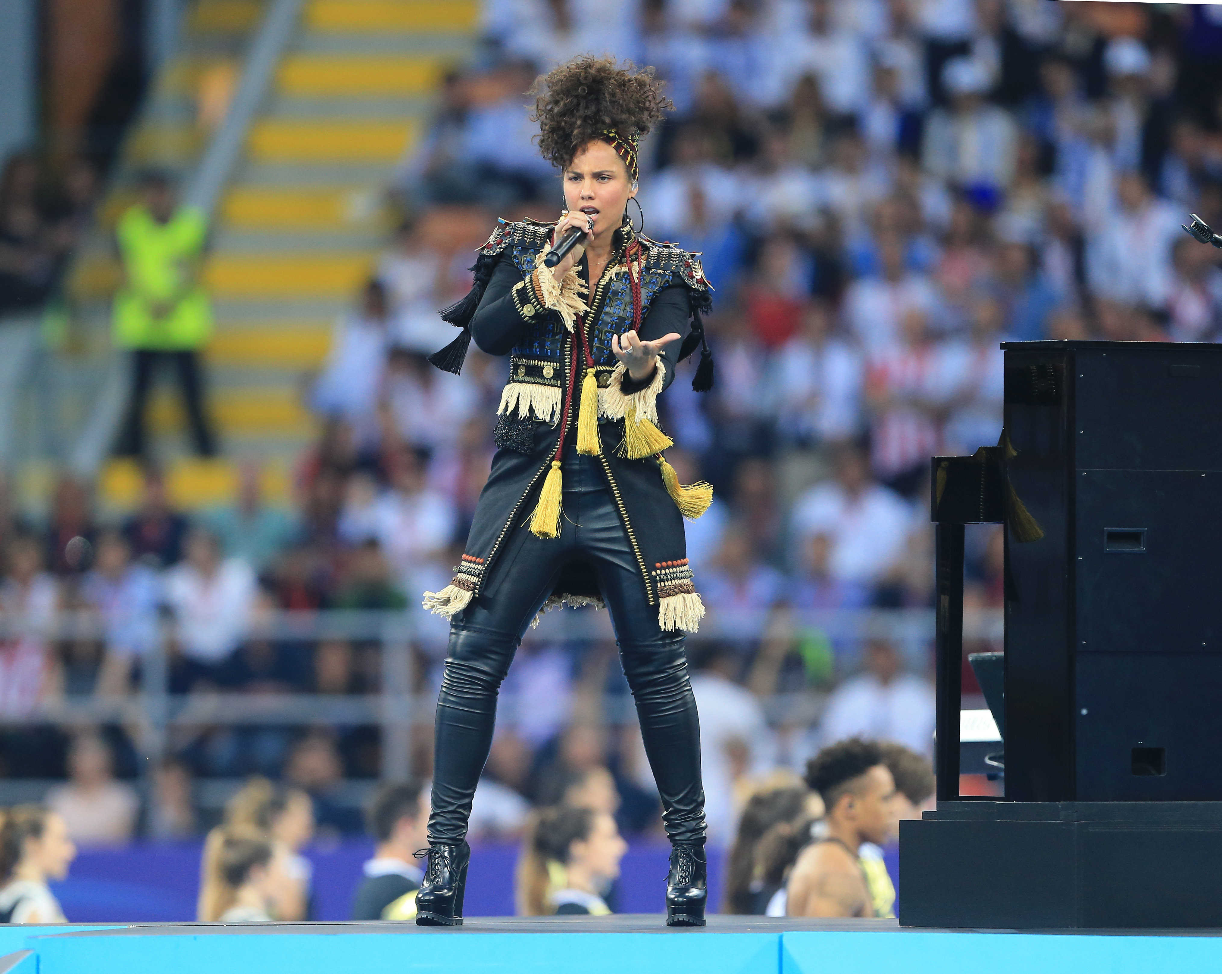 Alicia Keys performs at the UEFA Champions League Final