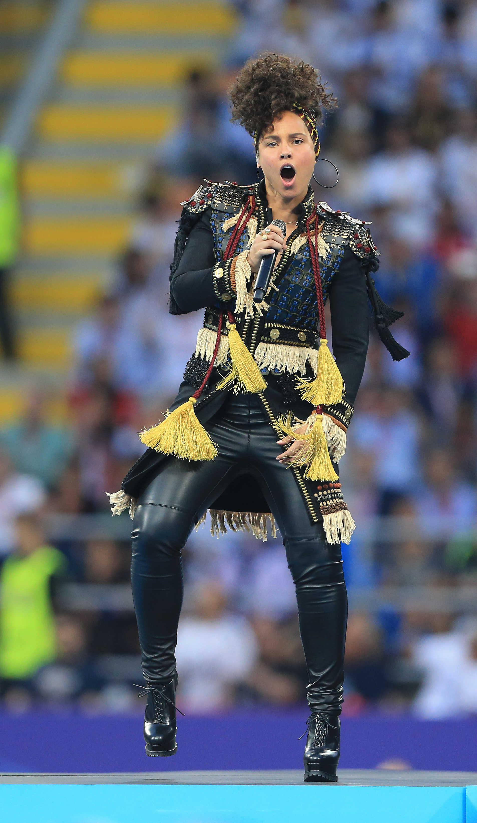 Alicia Keys performs at the UEFA Champions League Final