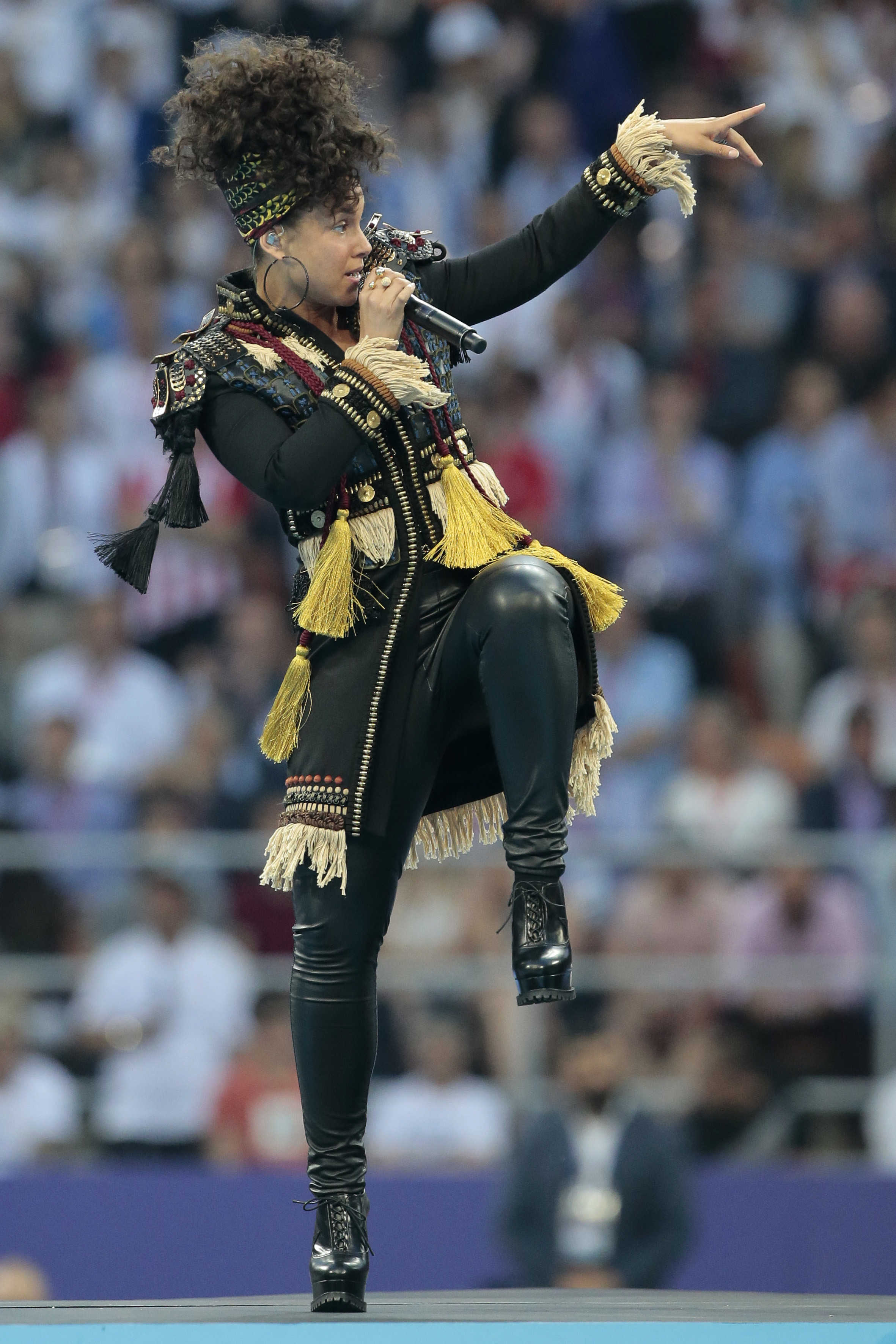 Alicia Keys performs at the UEFA Champions League Final