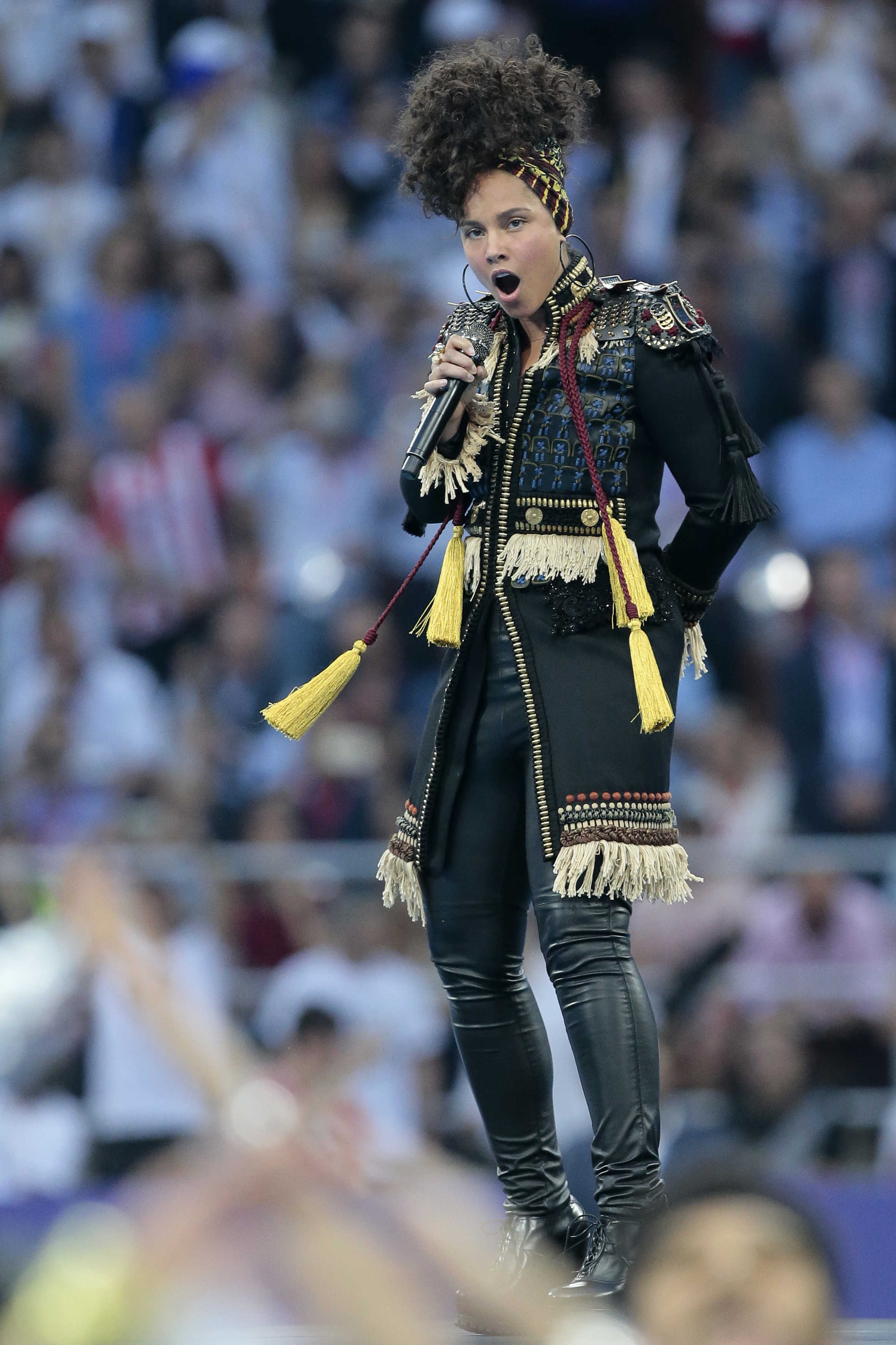 Alicia Keys performs at the UEFA Champions League Final