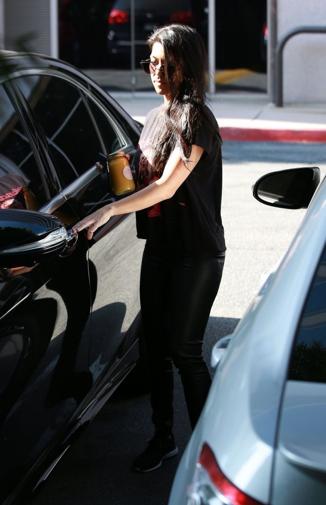 Kourtney Kardashian is seen leaving a meeting