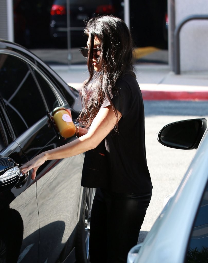 Kourtney Kardashian is seen leaving a meeting