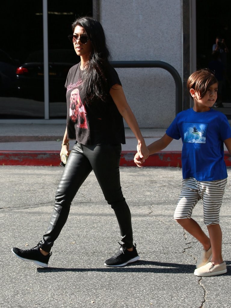 Kourtney Kardashian is seen leaving a meeting