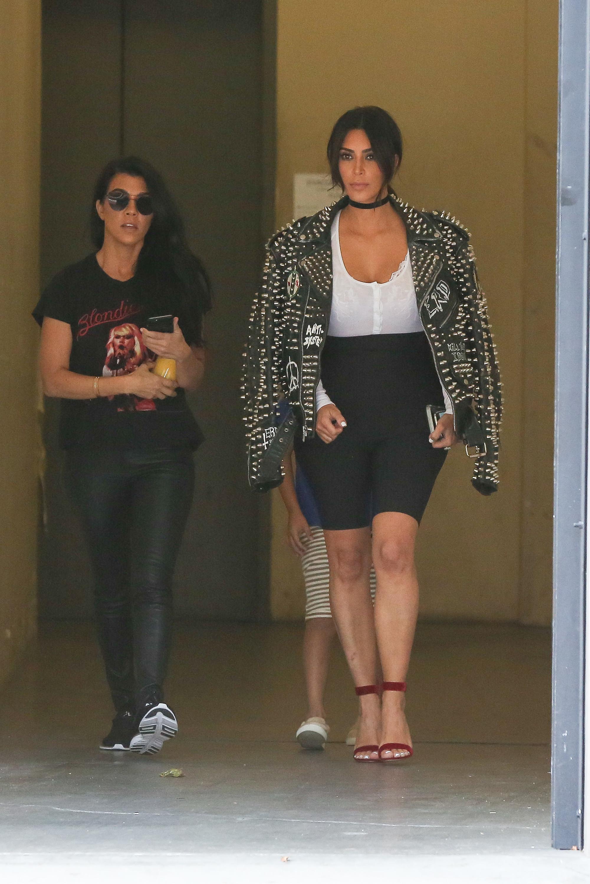 Kourtney Kardashian is seen leaving a meeting