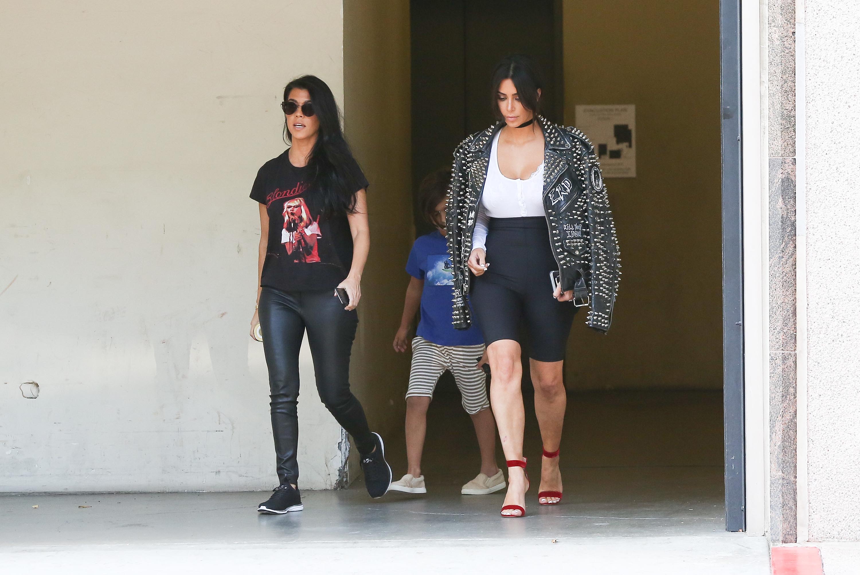 Kourtney Kardashian is seen leaving a meeting