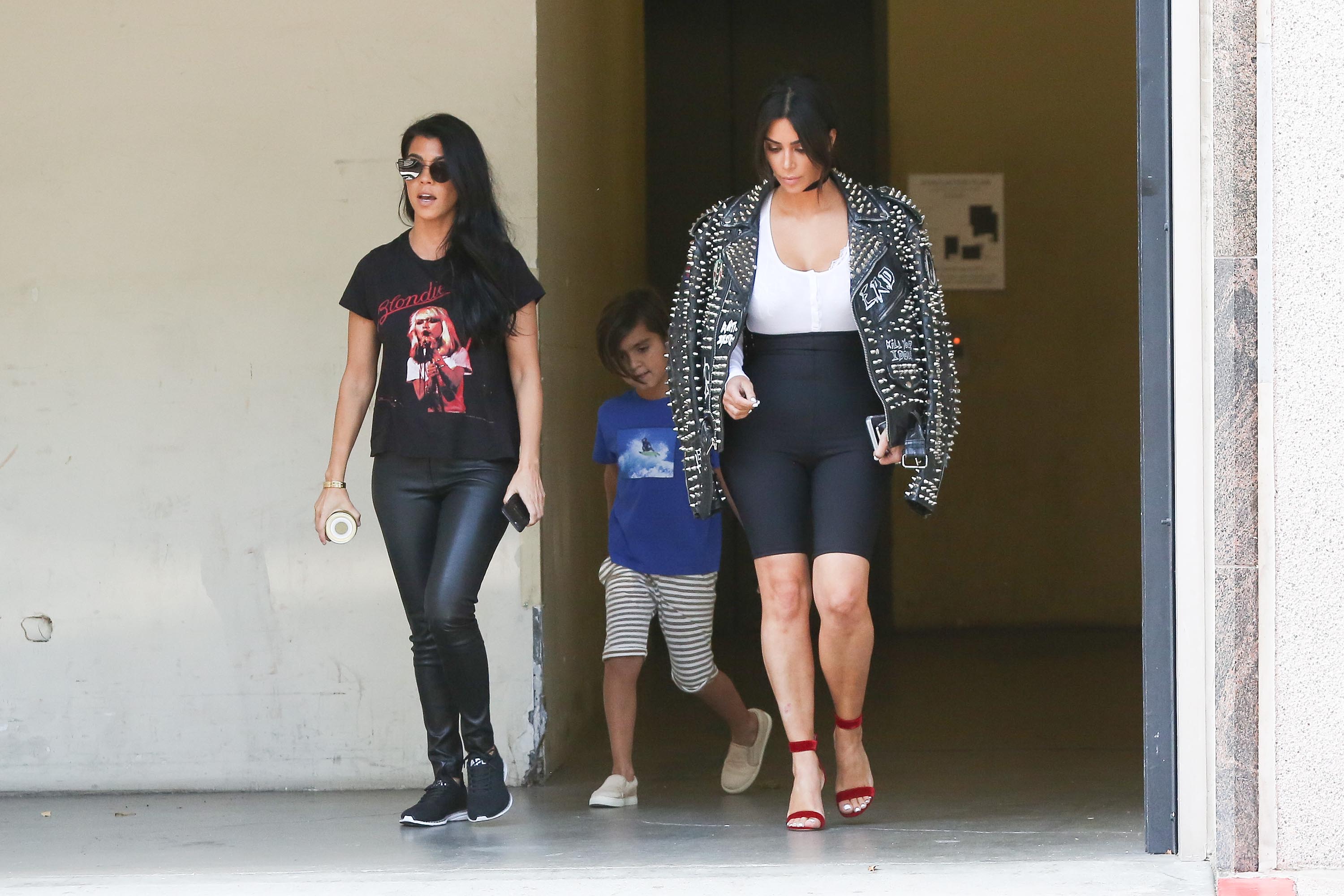 Kourtney Kardashian is seen leaving a meeting