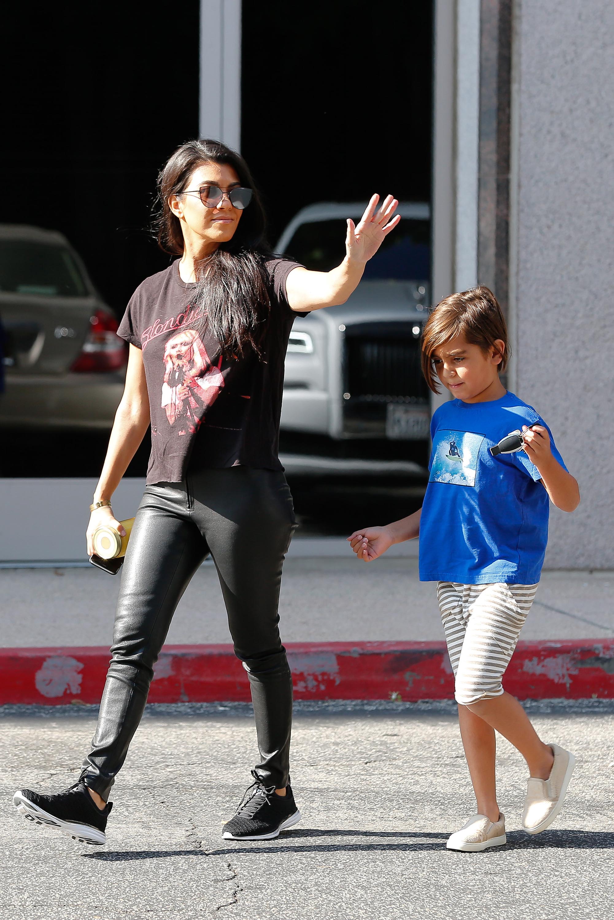 Kourtney Kardashian is seen leaving a meeting