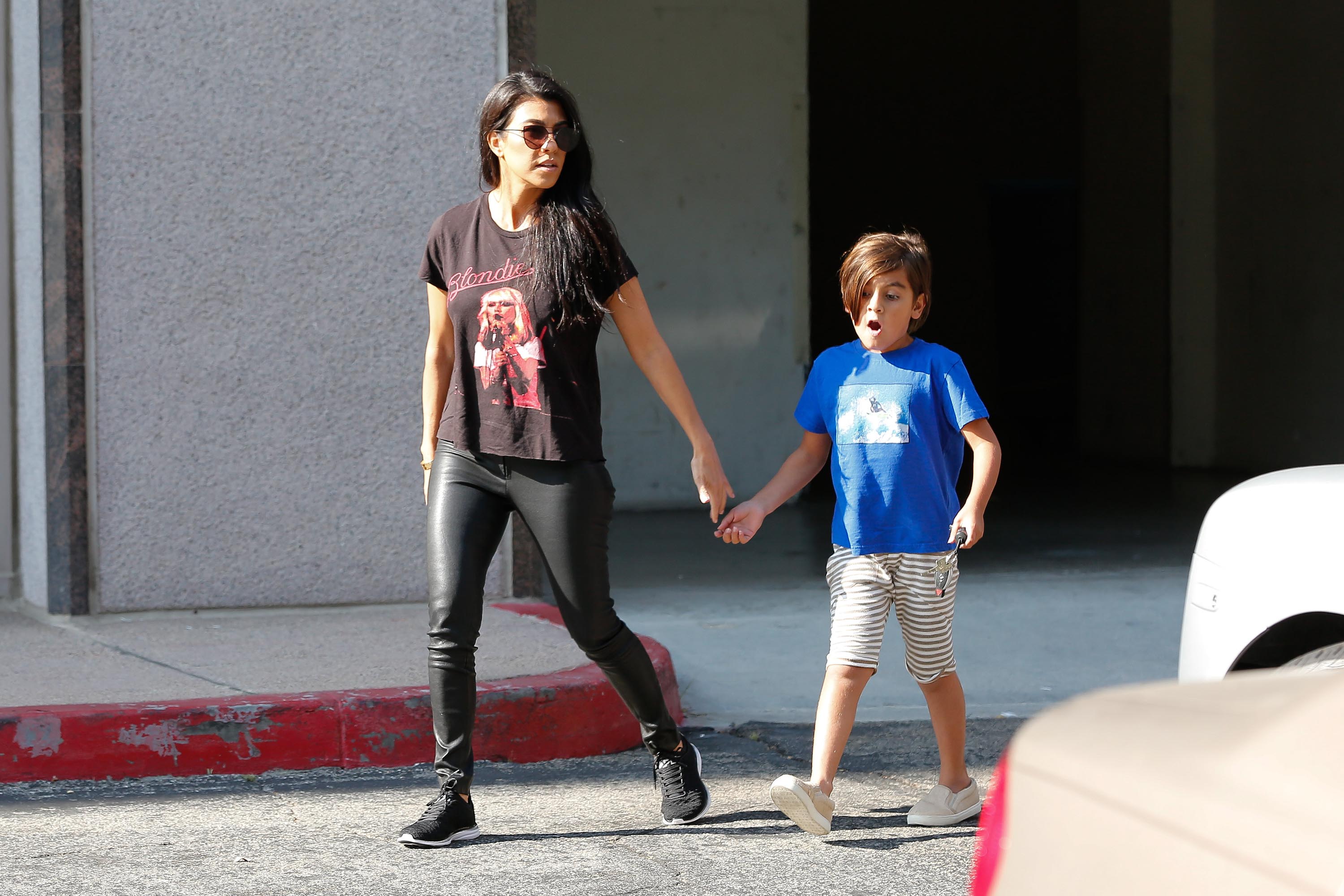 Kourtney Kardashian is seen leaving a meeting