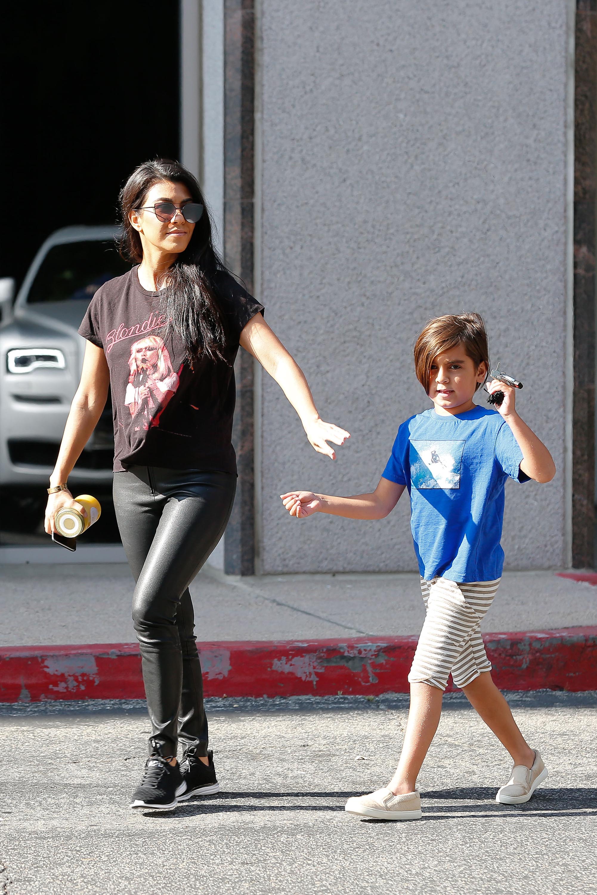 Kourtney Kardashian is seen leaving a meeting