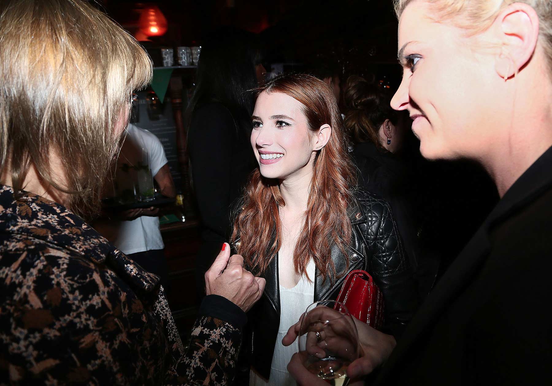 Emma Roberts leaving the Audley Pub