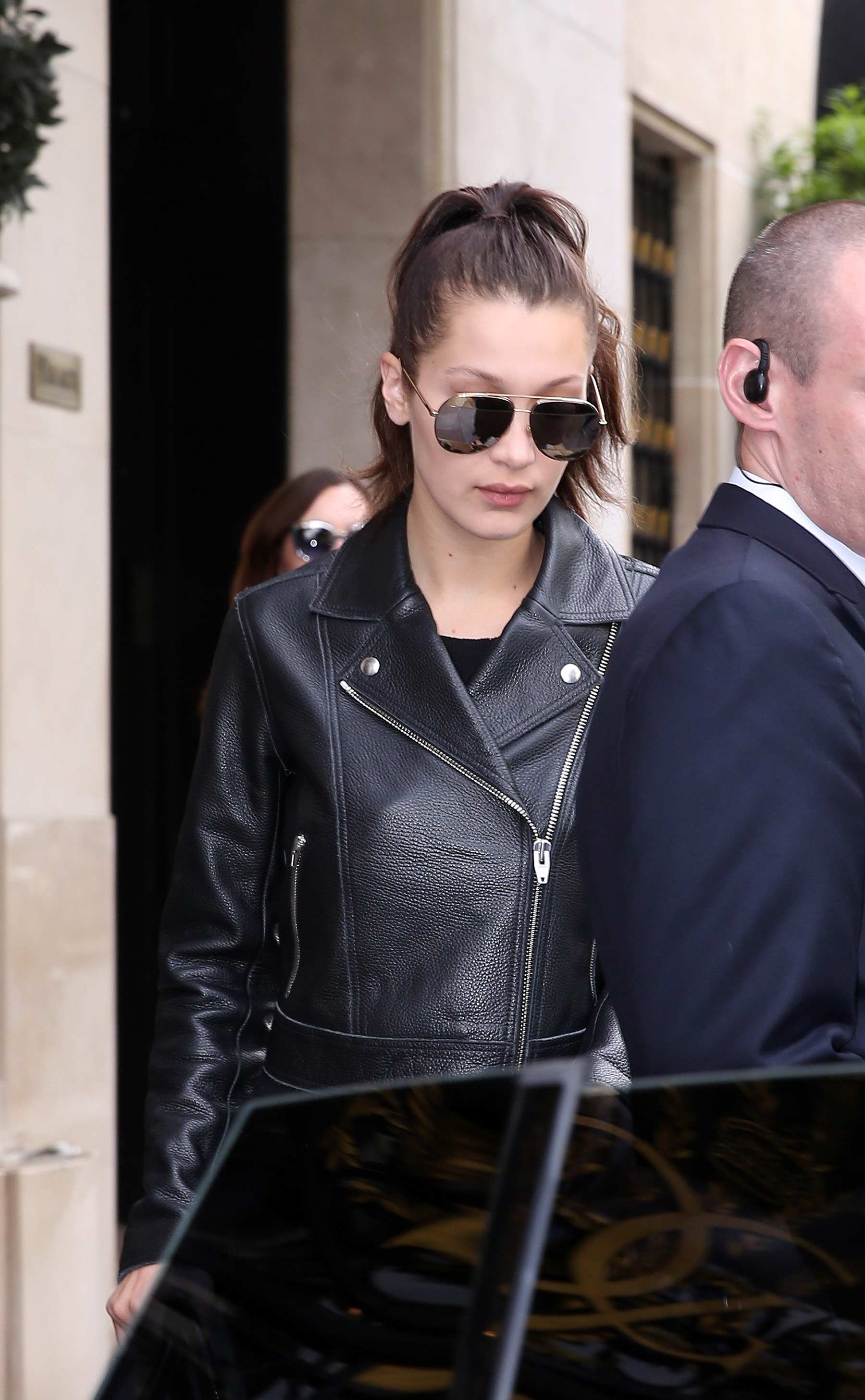 Bella Hadid leaving her hotel