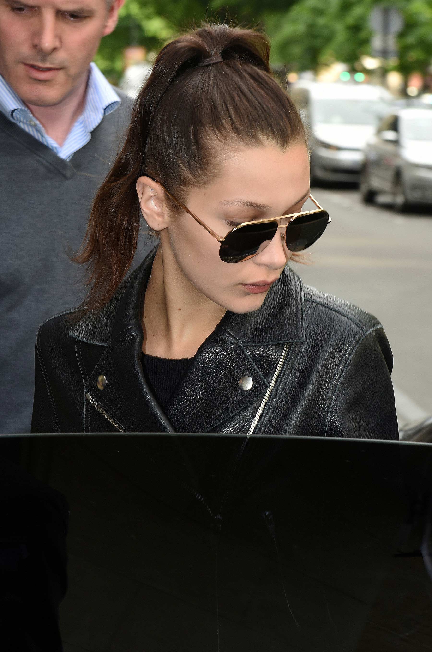 Bella Hadid leaving her hotel