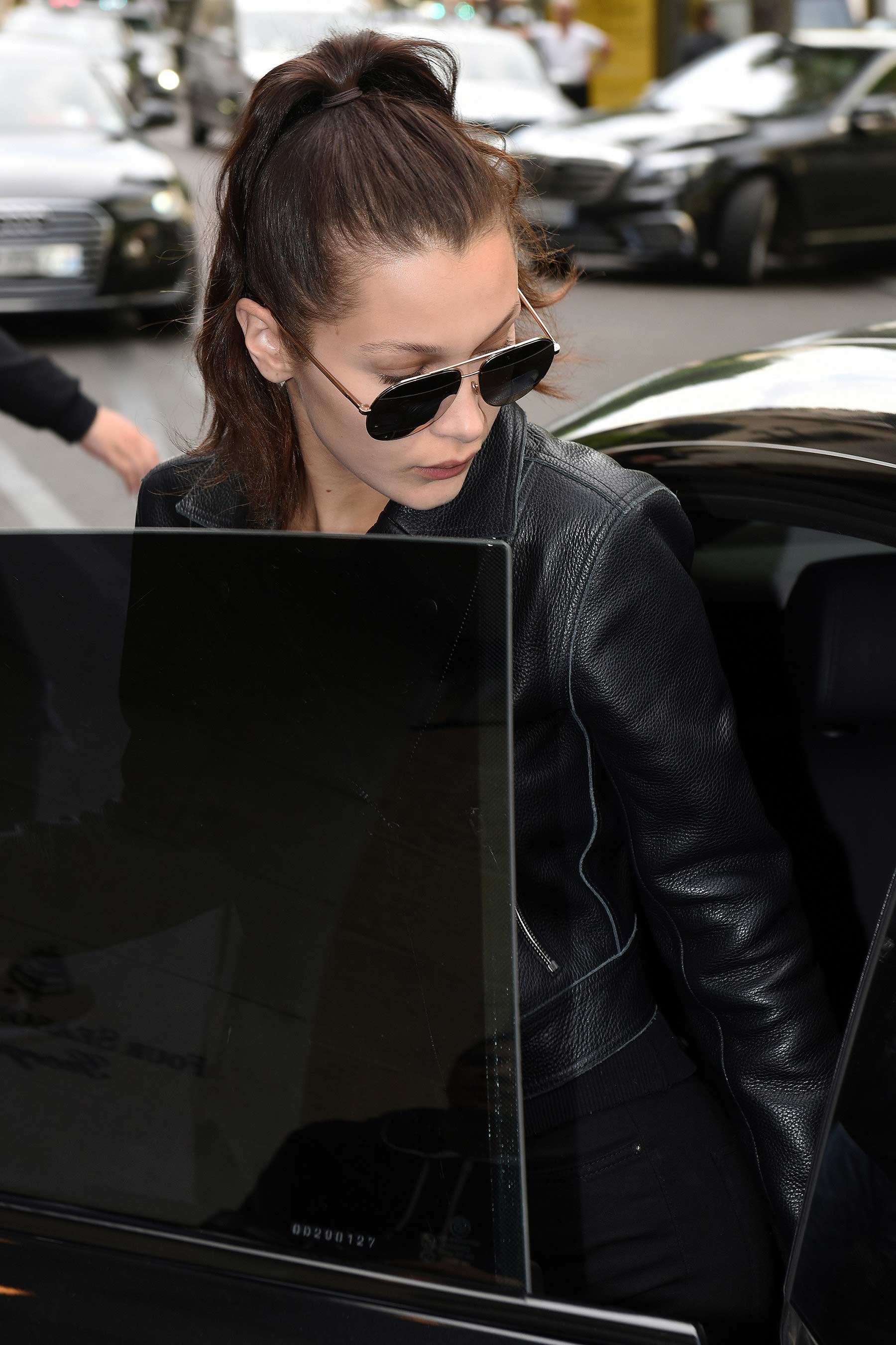 Bella Hadid leaving her hotel