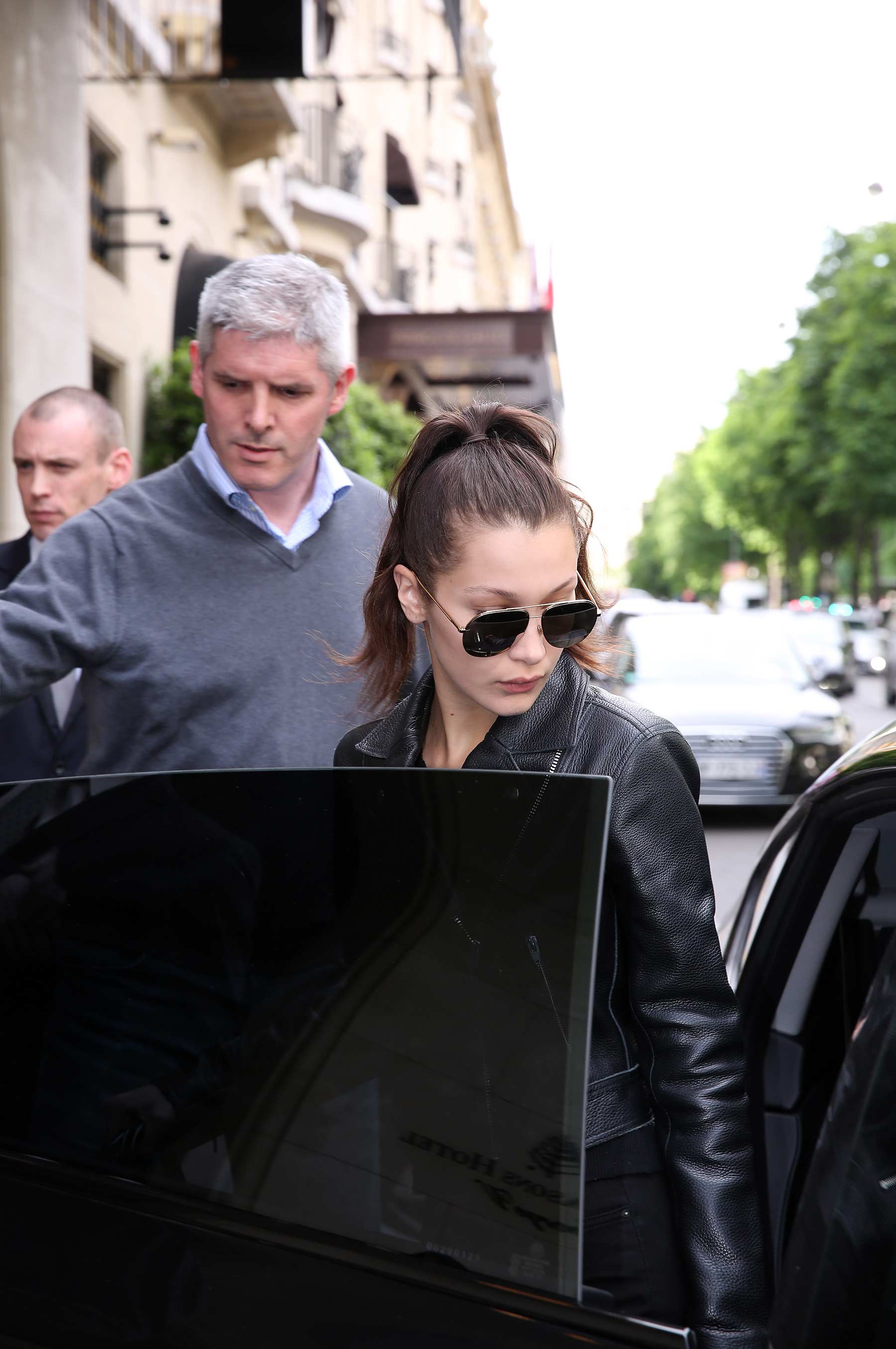 Bella Hadid leaving her hotel