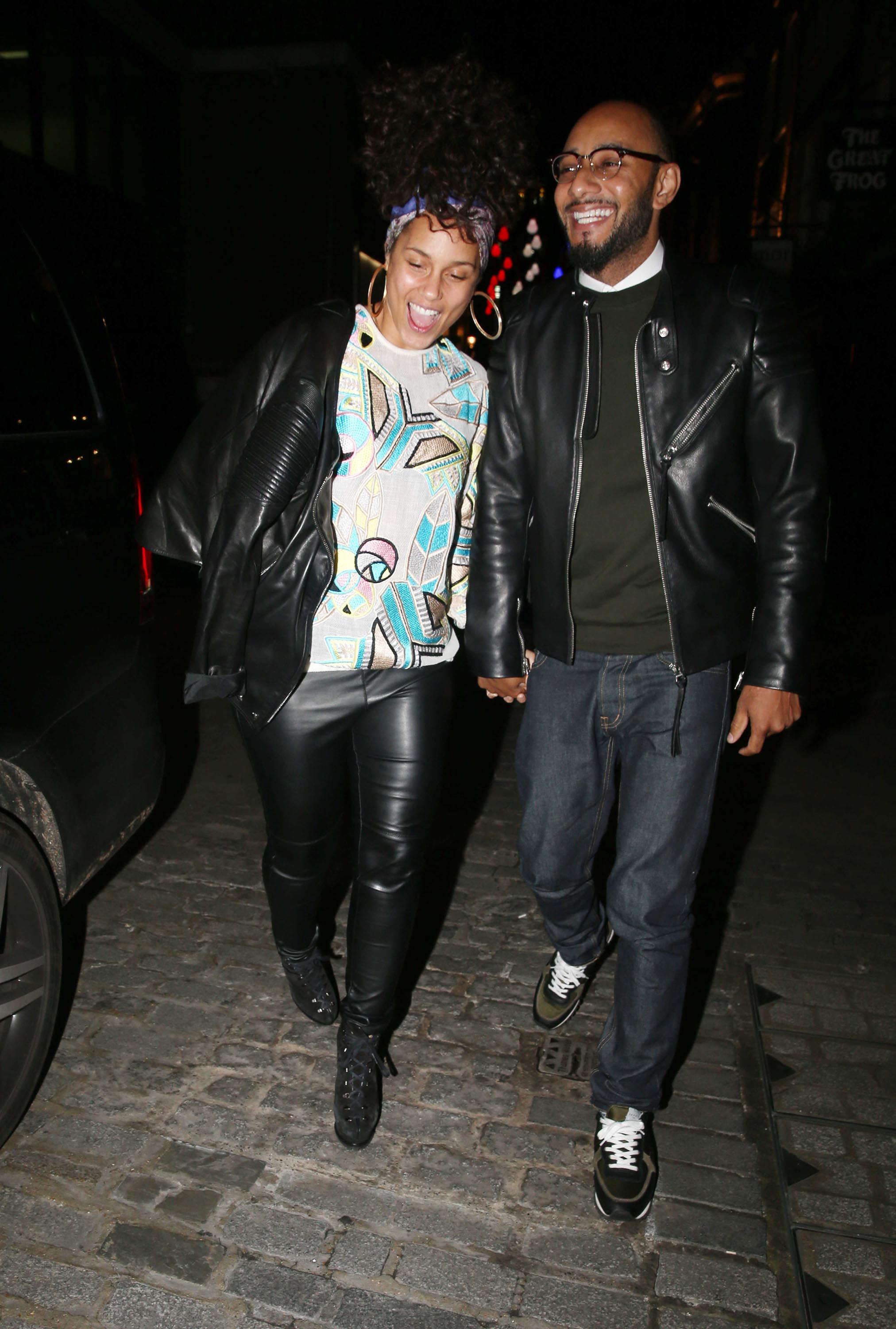 Alicia Keys leaving the Novikov Restaurant