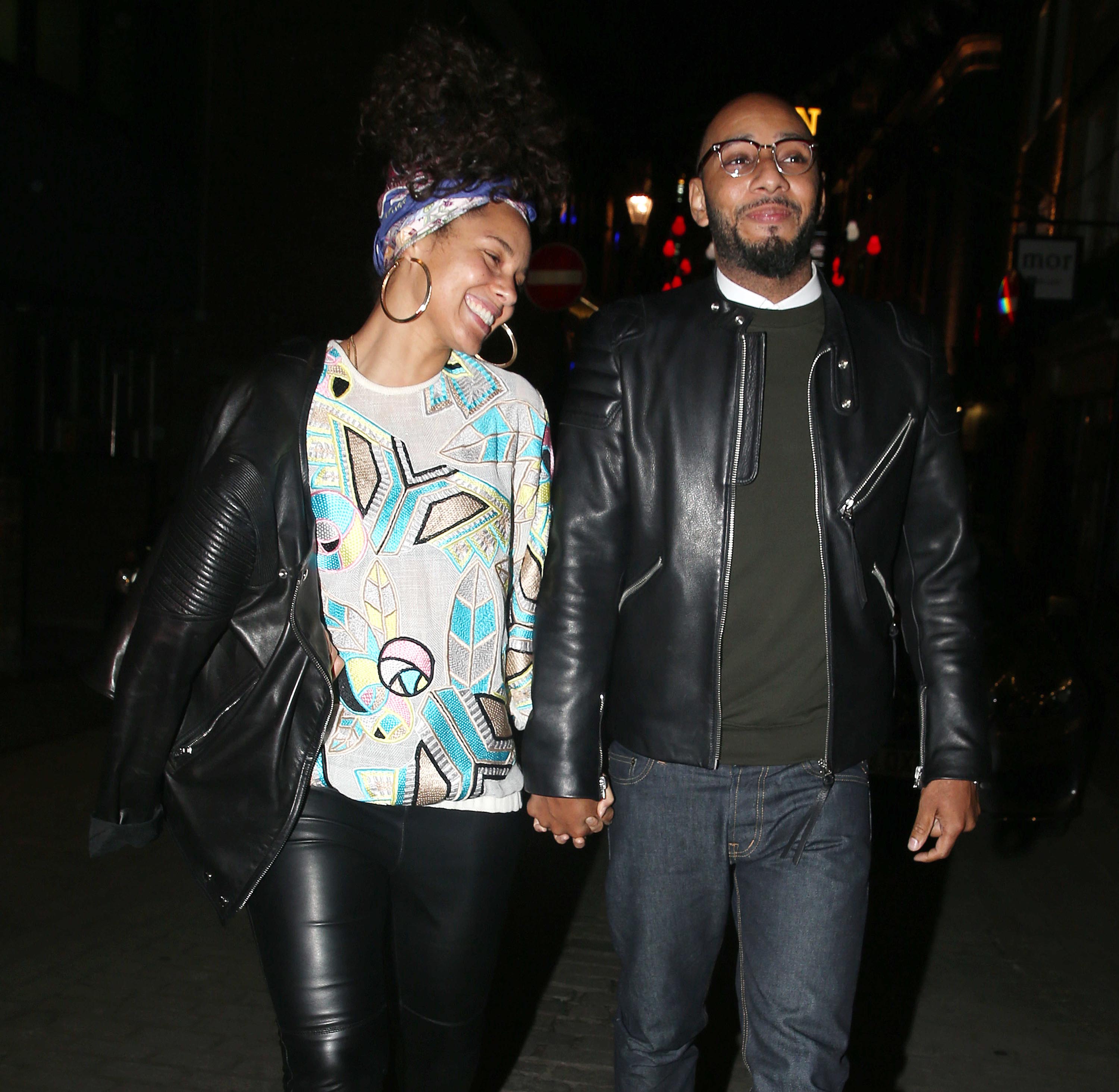 Alicia Keys leaving the Novikov Restaurant