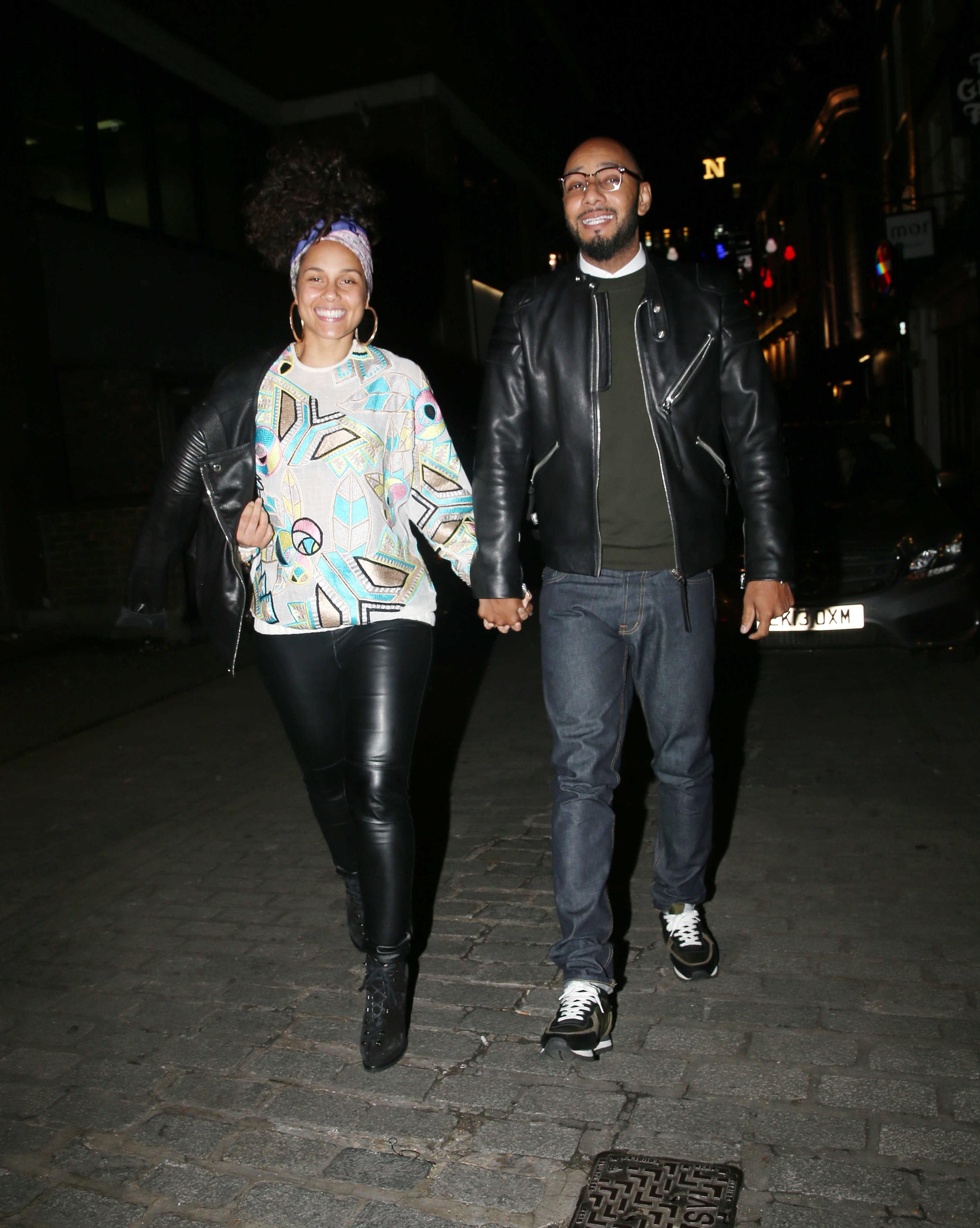 Alicia Keys leaving the Novikov Restaurant