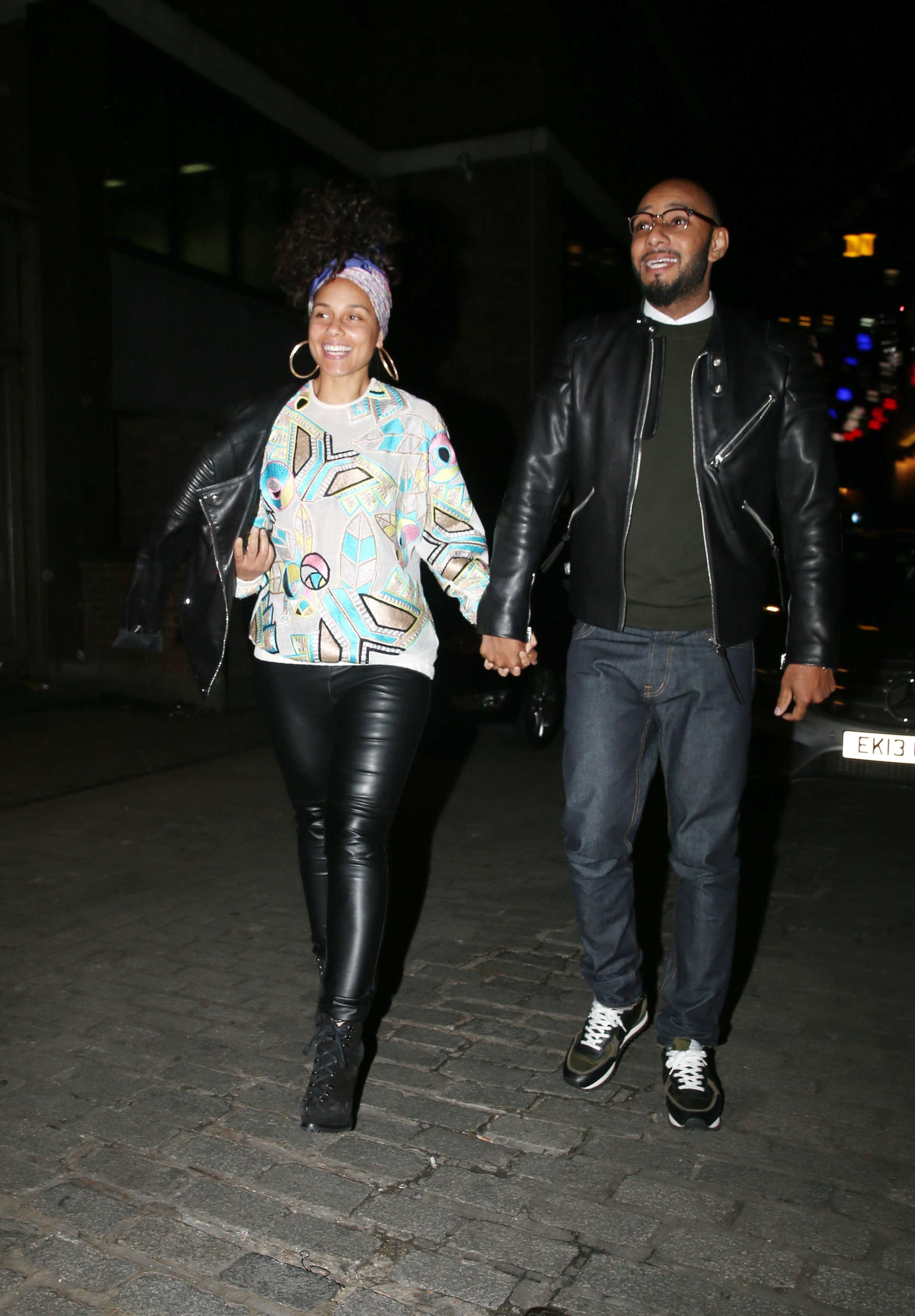 Alicia Keys leaving the Novikov Restaurant