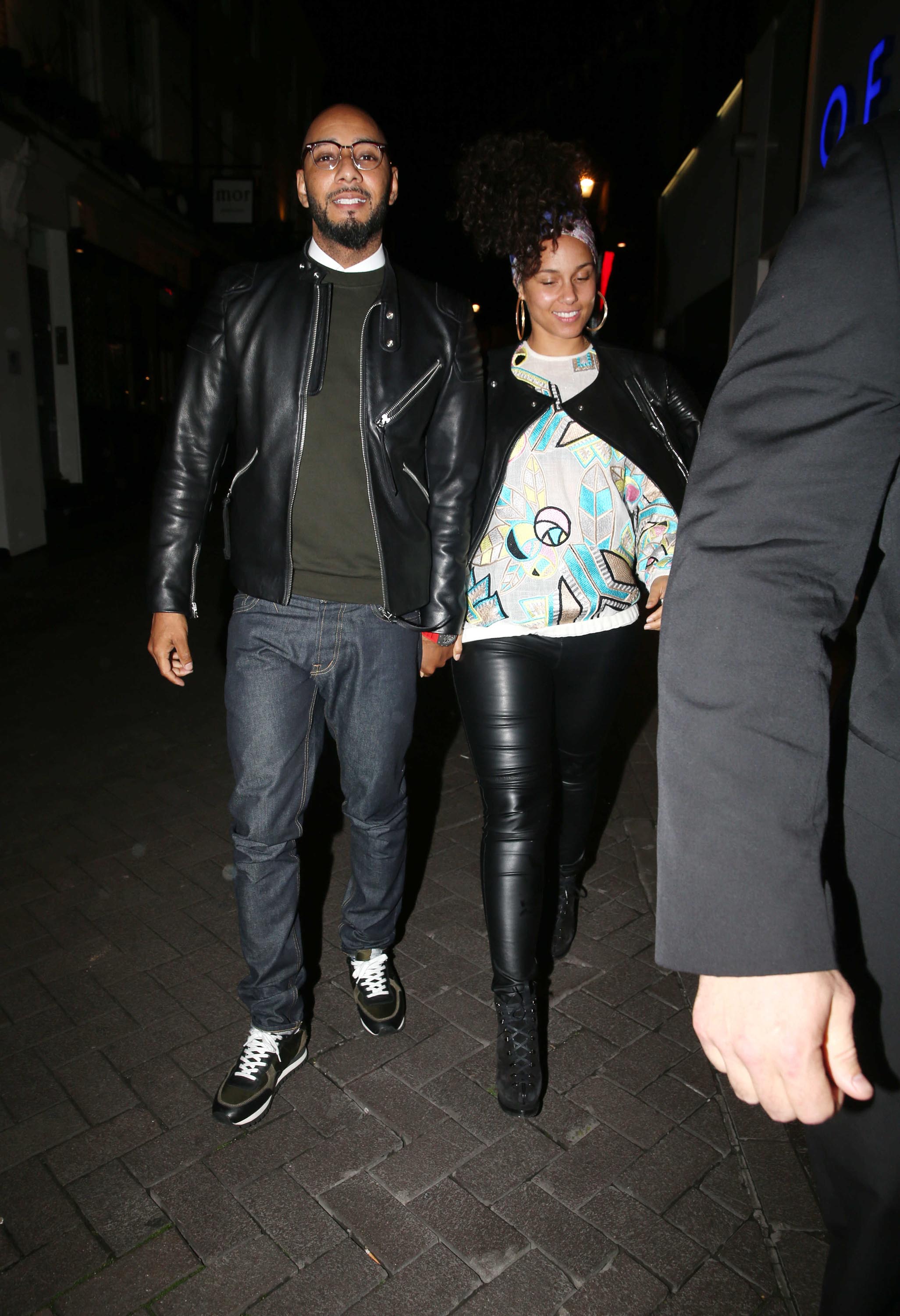 Alicia Keys leaving the Novikov Restaurant