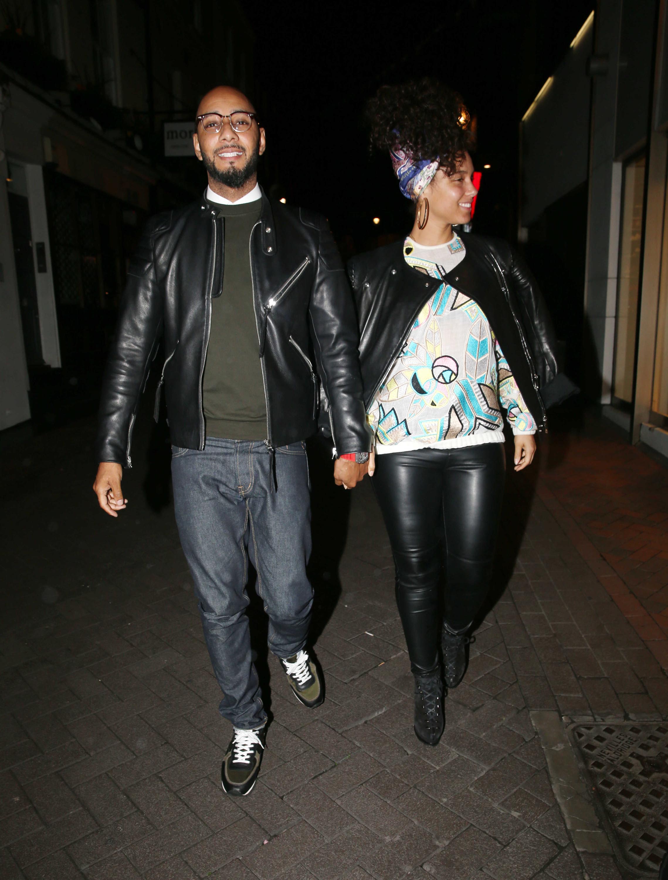 Alicia Keys leaving the Novikov Restaurant